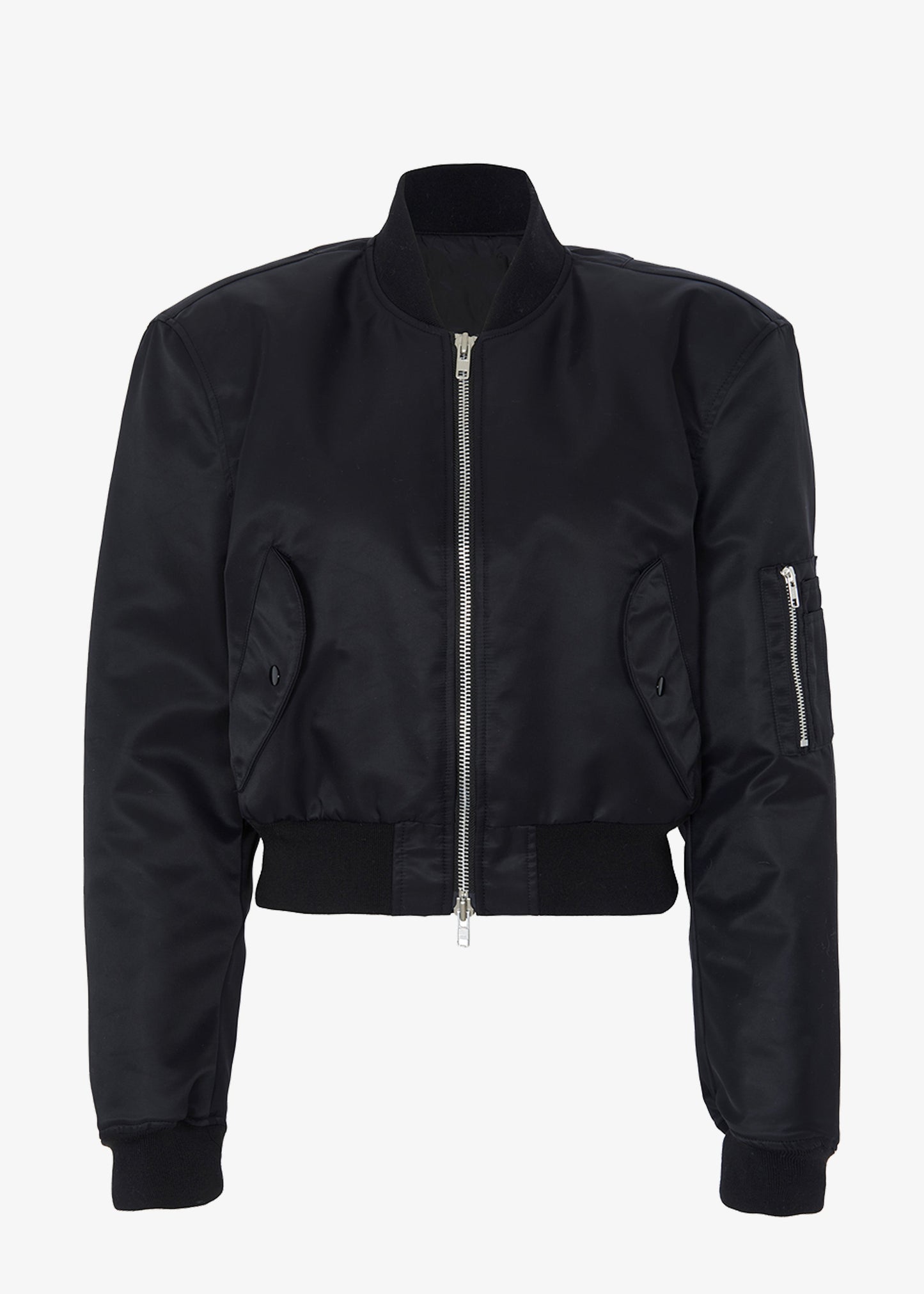 Mati Cropped Padded Bomber - Black