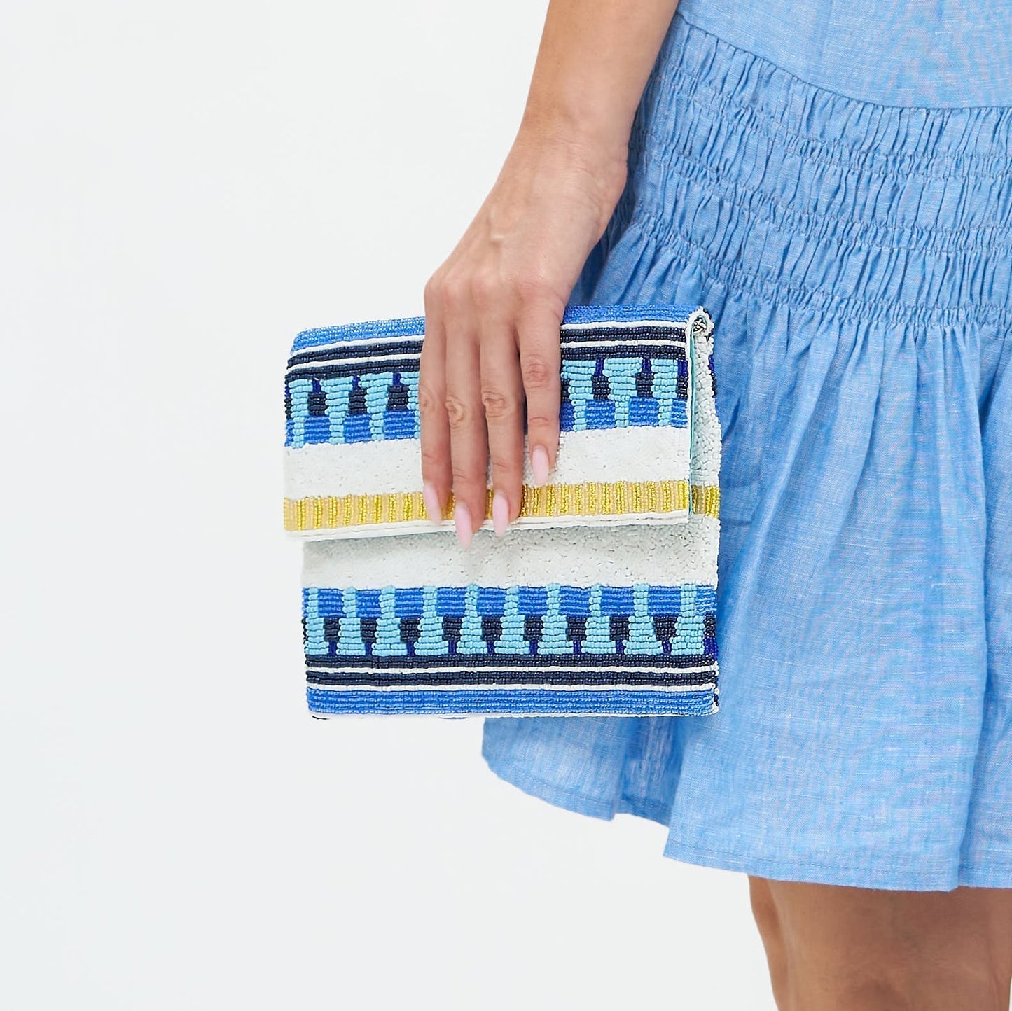 Beaded Envelope- Mezcal Blue