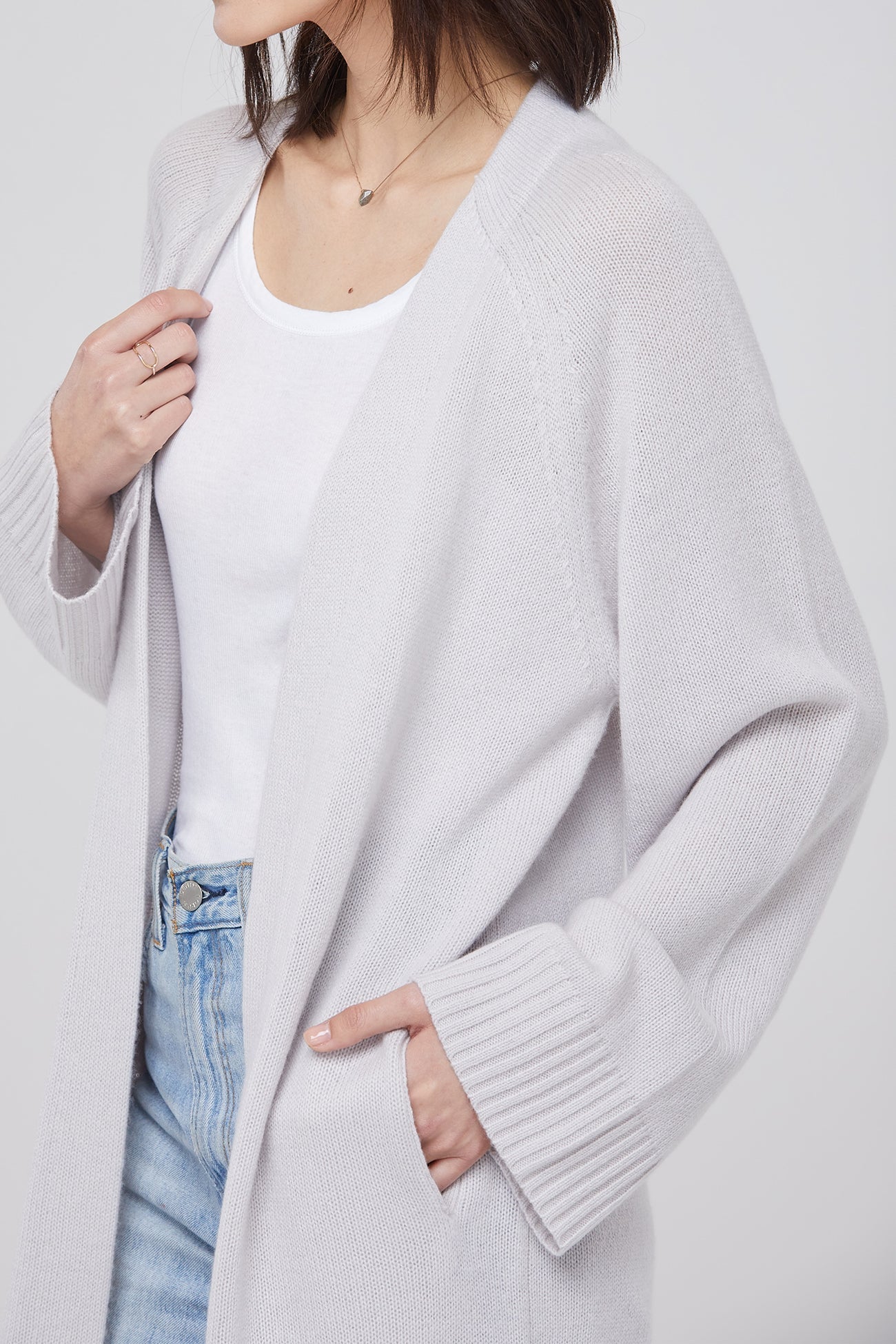 MAKENA LONGLINE CASHMERE CARDIGAN