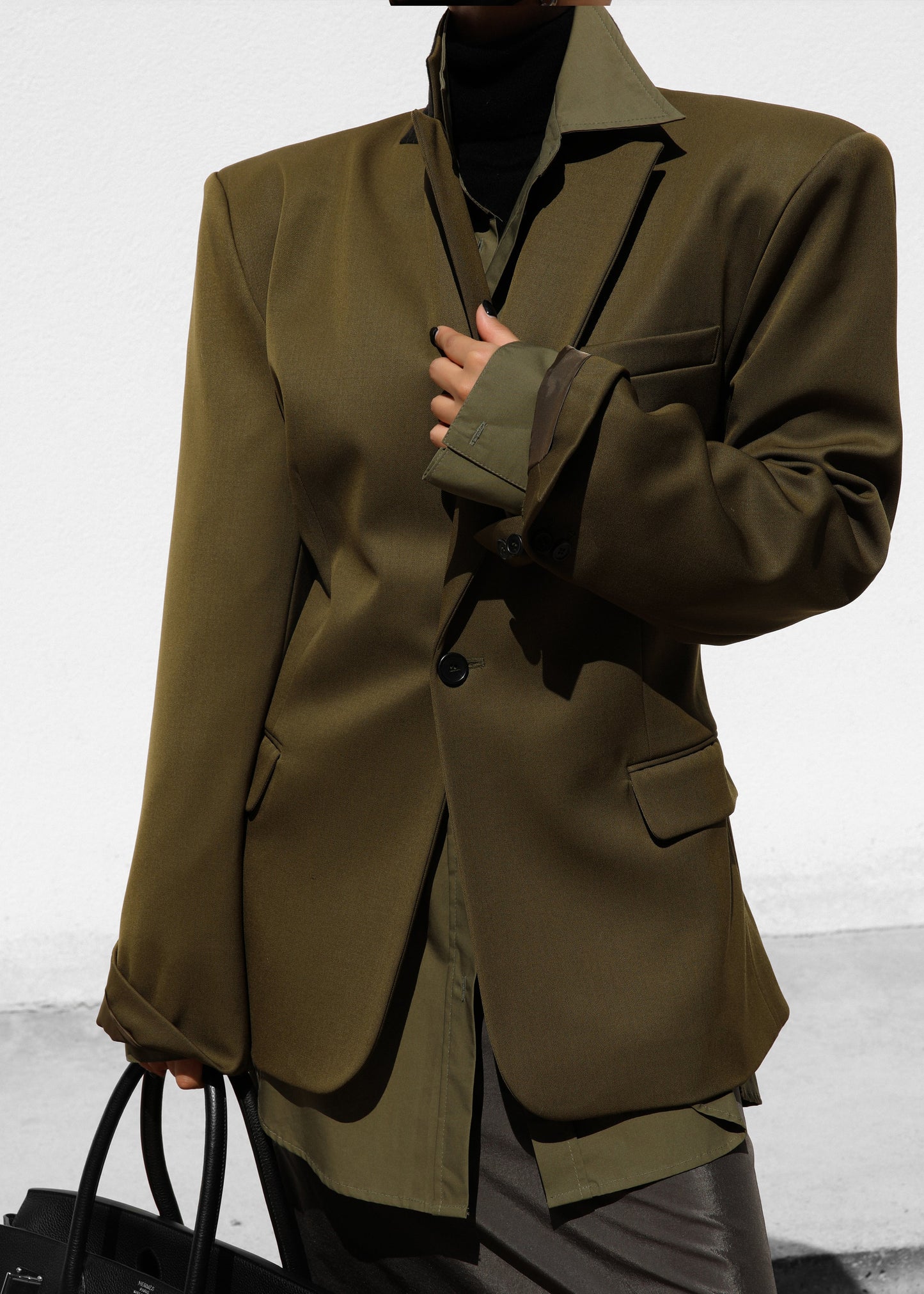 Naima Belted Blazer - Khaki