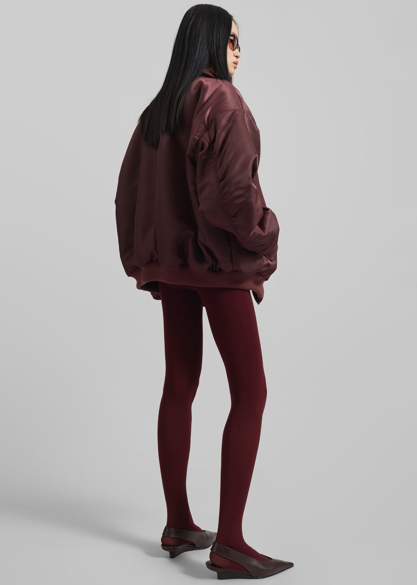 Nalden Padded Bomber Jacket - Burgundy