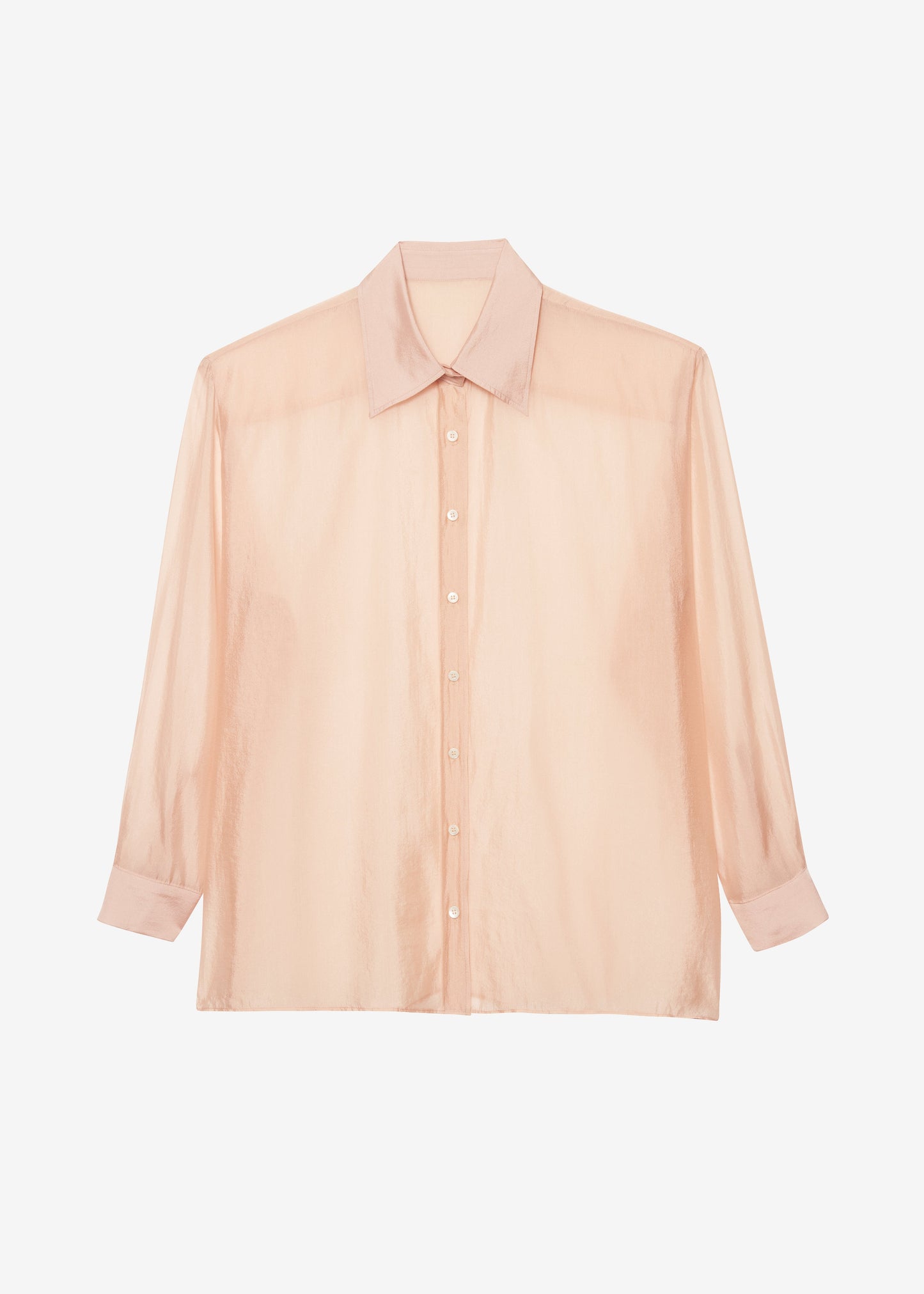 Nel Sheer Button Up Shirt - Pink