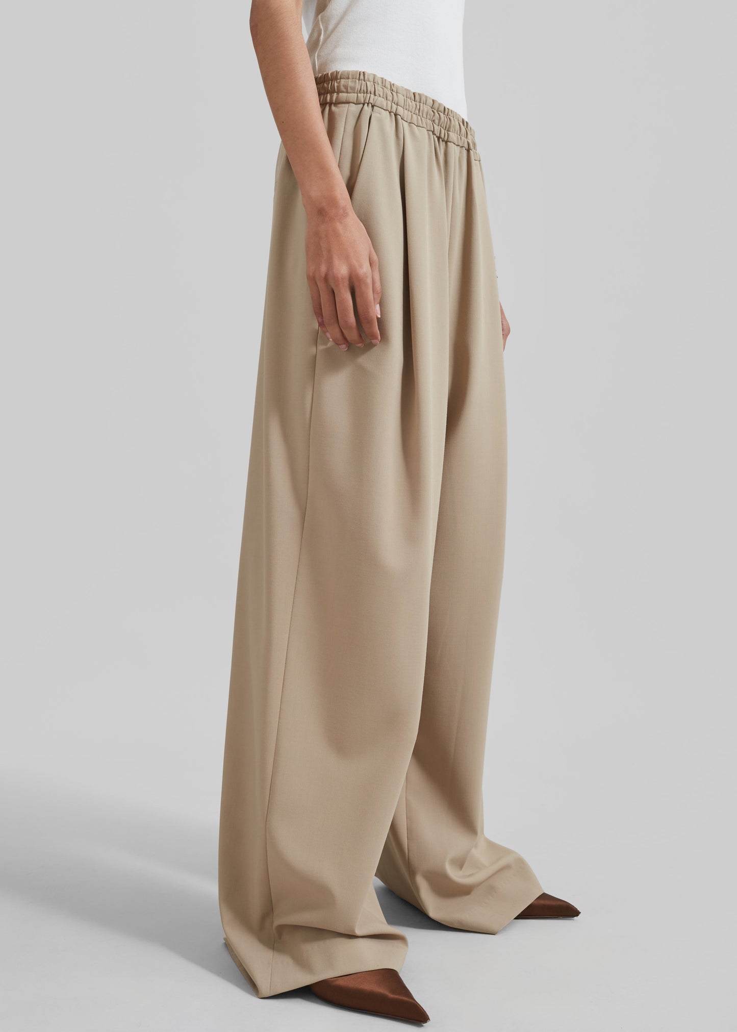 Neva Wide Trousers - Beige