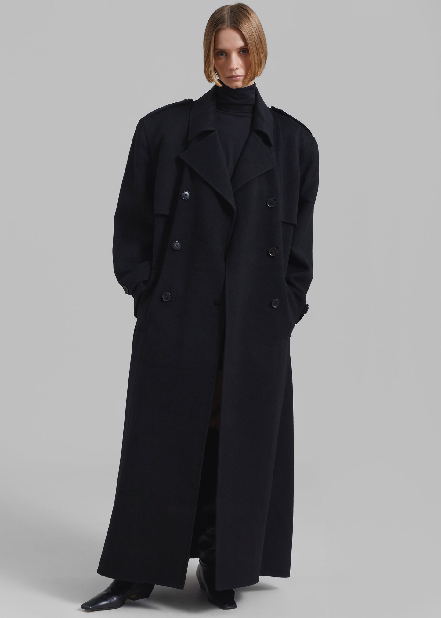 Nikola Padded Trench Coat - Black