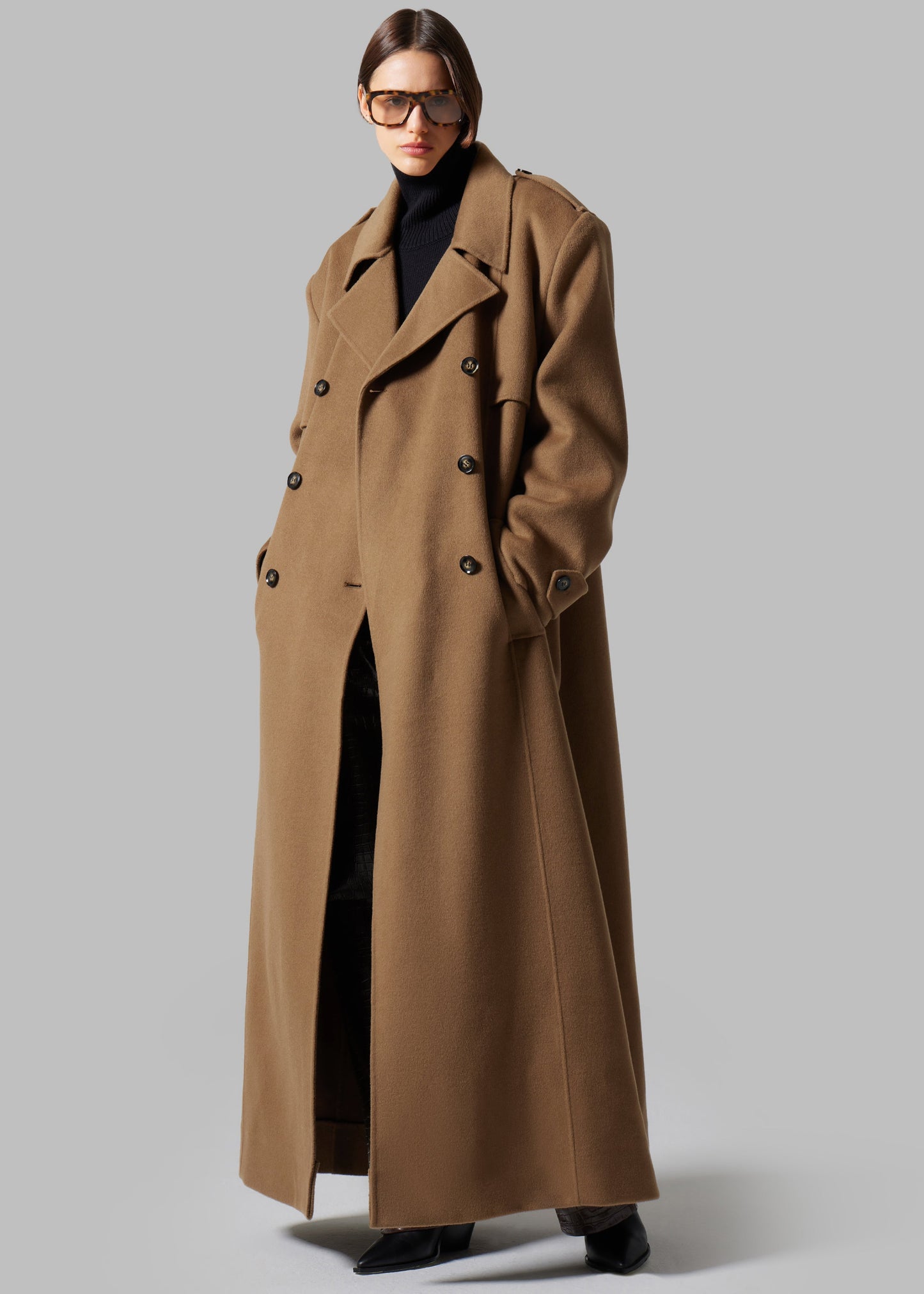 Nikola Padded Trench Coat - Camel