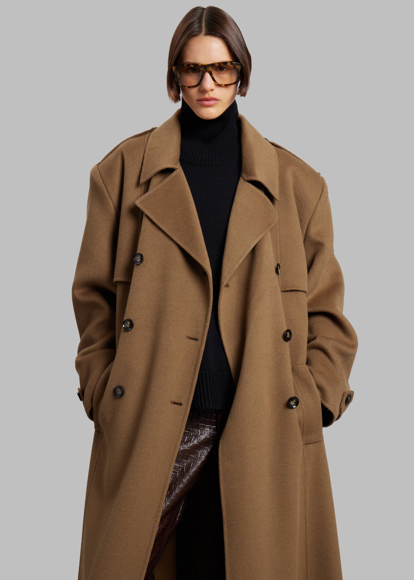 Nikola Padded Trench Coat - Camel