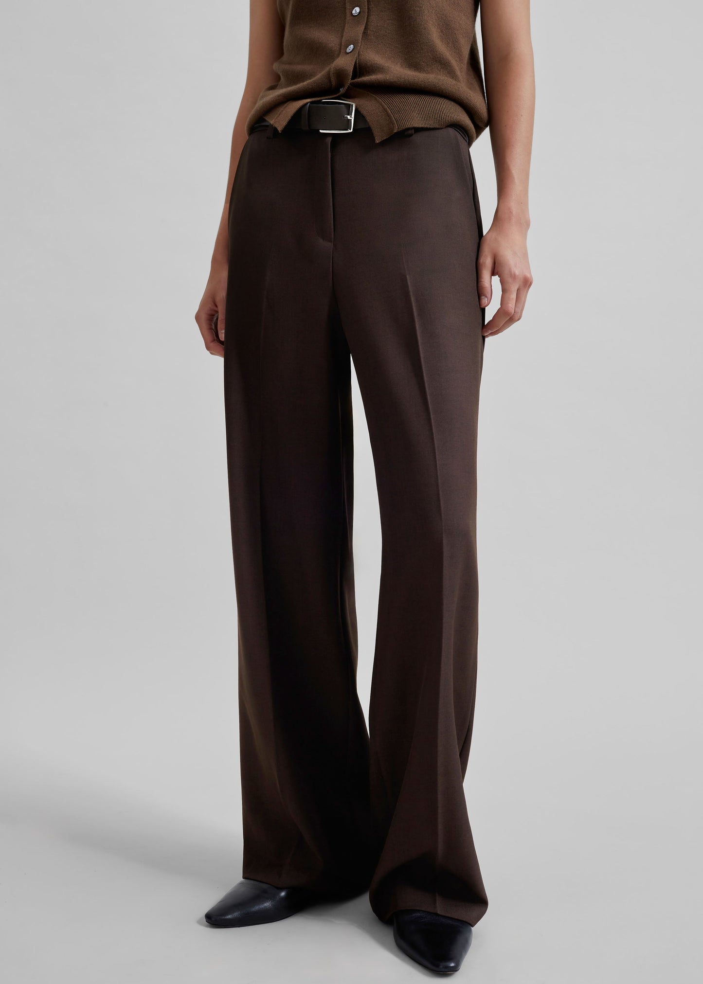 Nisha Pintuck Trousers - Brown