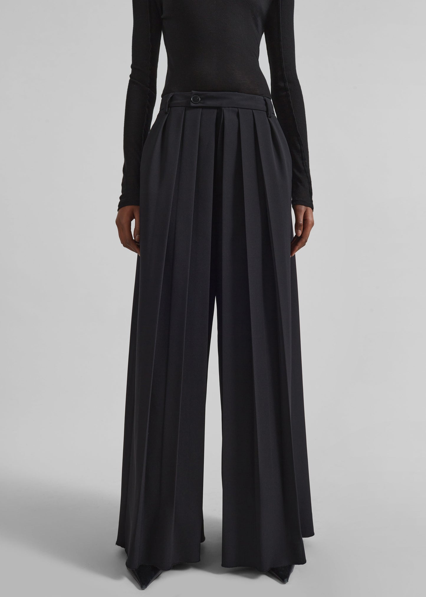 Norska Pleated Wrap Trousers - Black