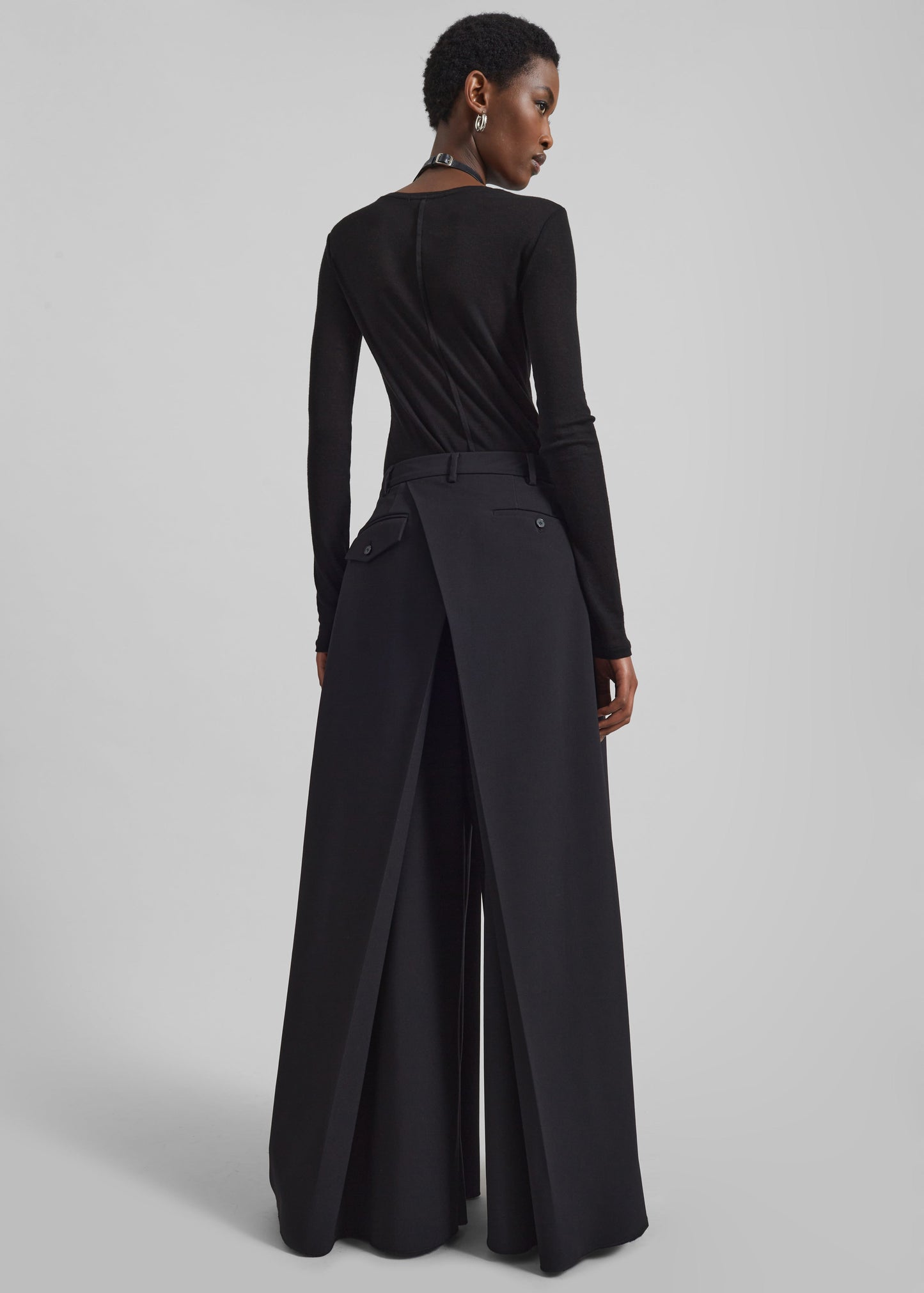 Norska Pleated Wrap Trousers - Black