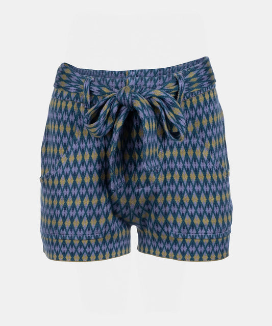 Silk Blend Argyle Jaqcuard Shorts