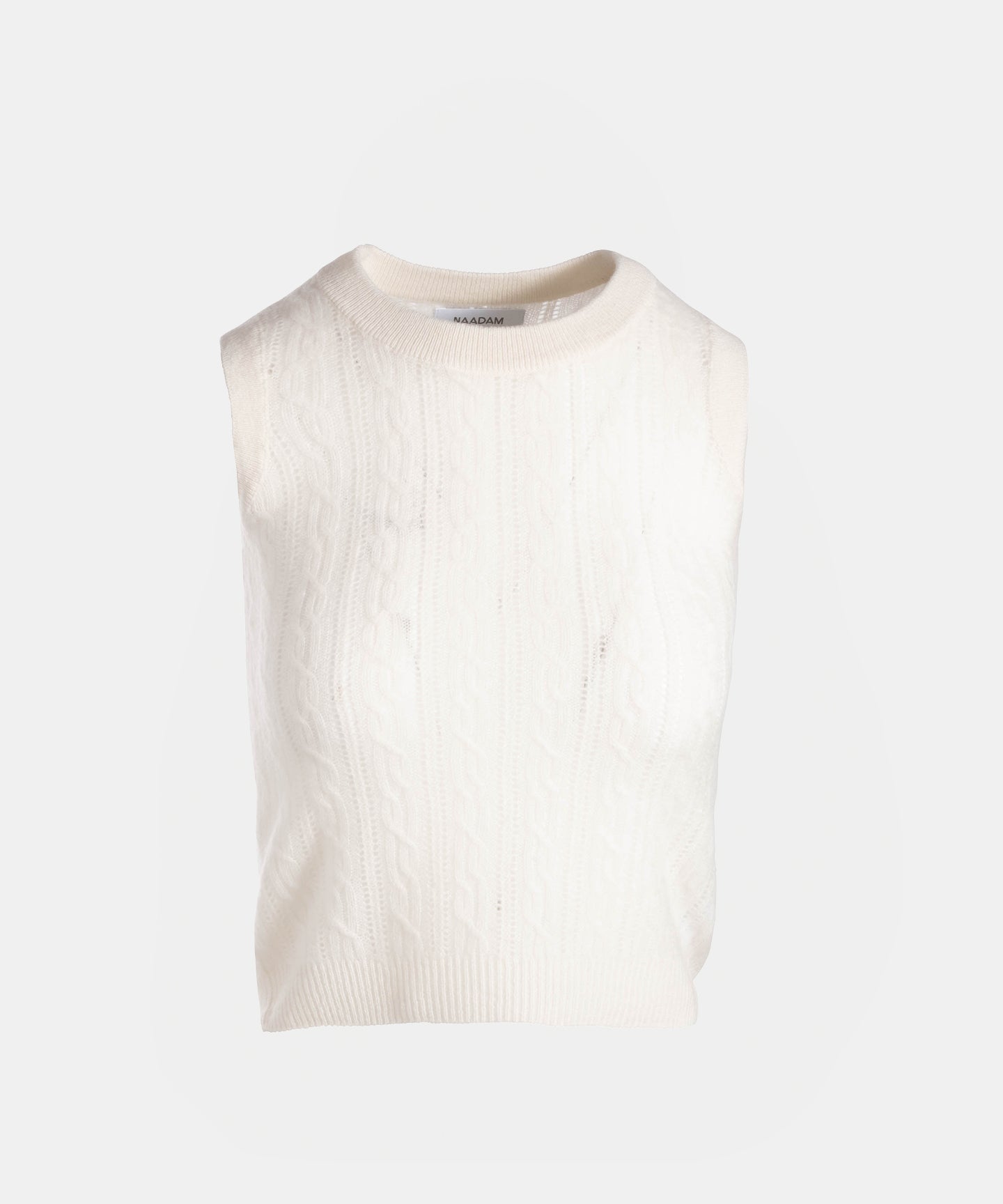 Cashmere Open Cable Sleeveless Top