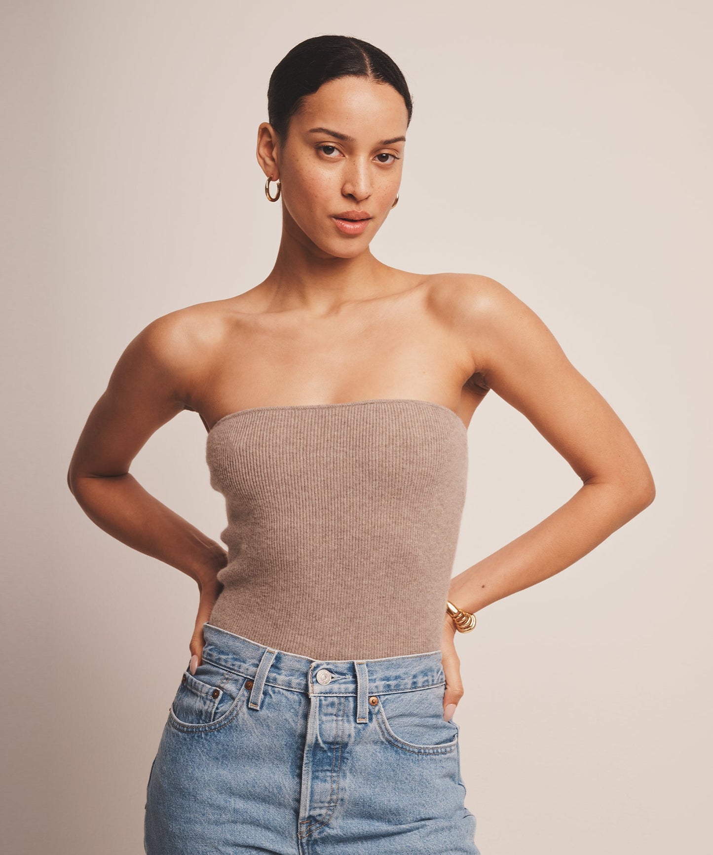 Signature Cashmere Ribbed Tube Top