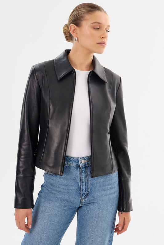 OCEANA | Fitted Leather Jacket