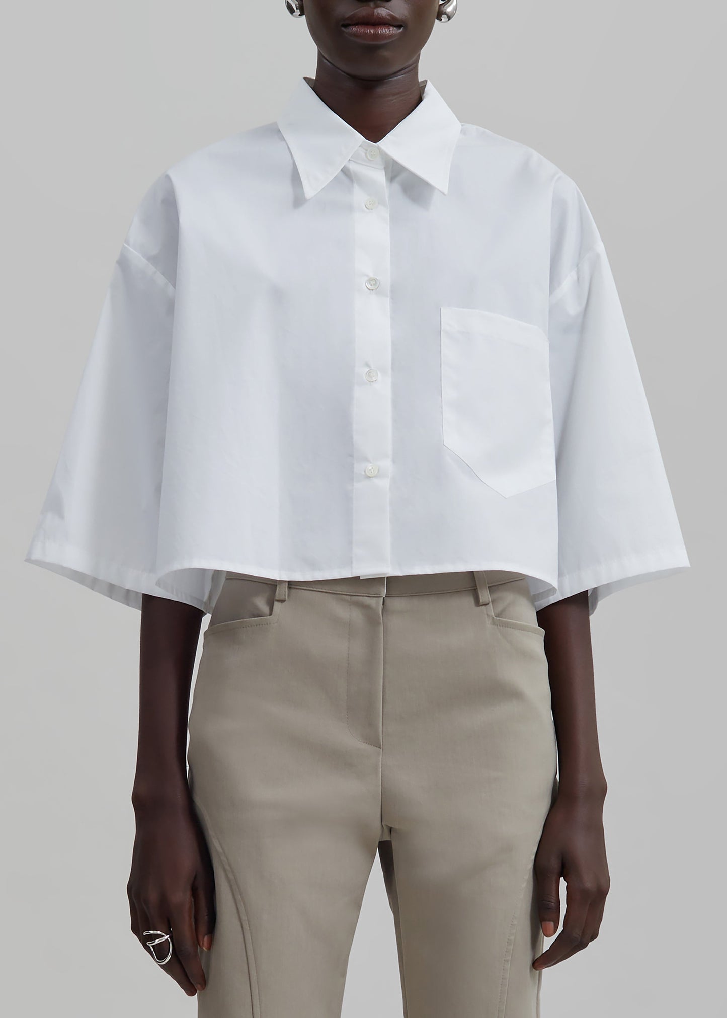 Odem Cropped Shirt - White