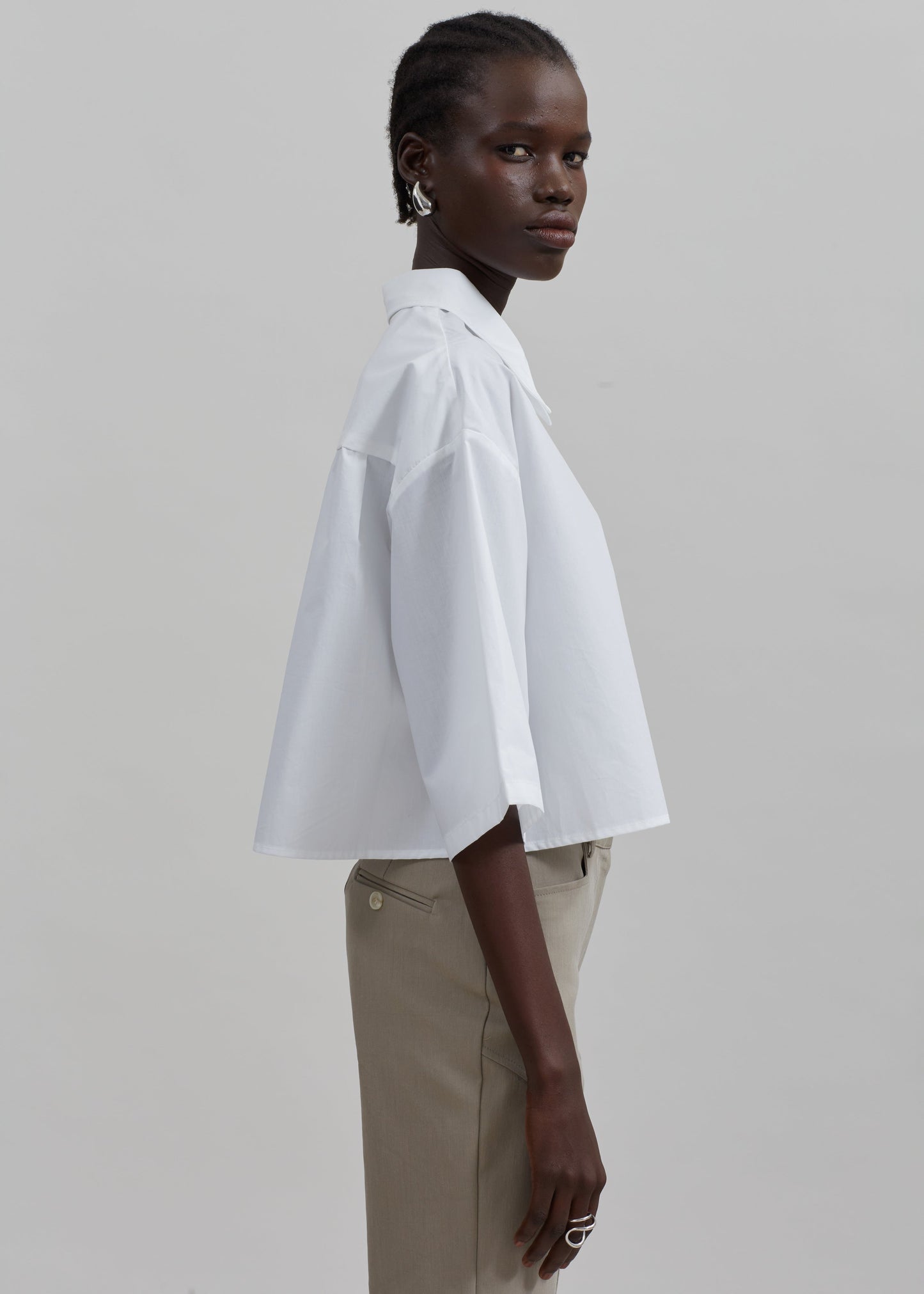 Odem Cropped Shirt - White