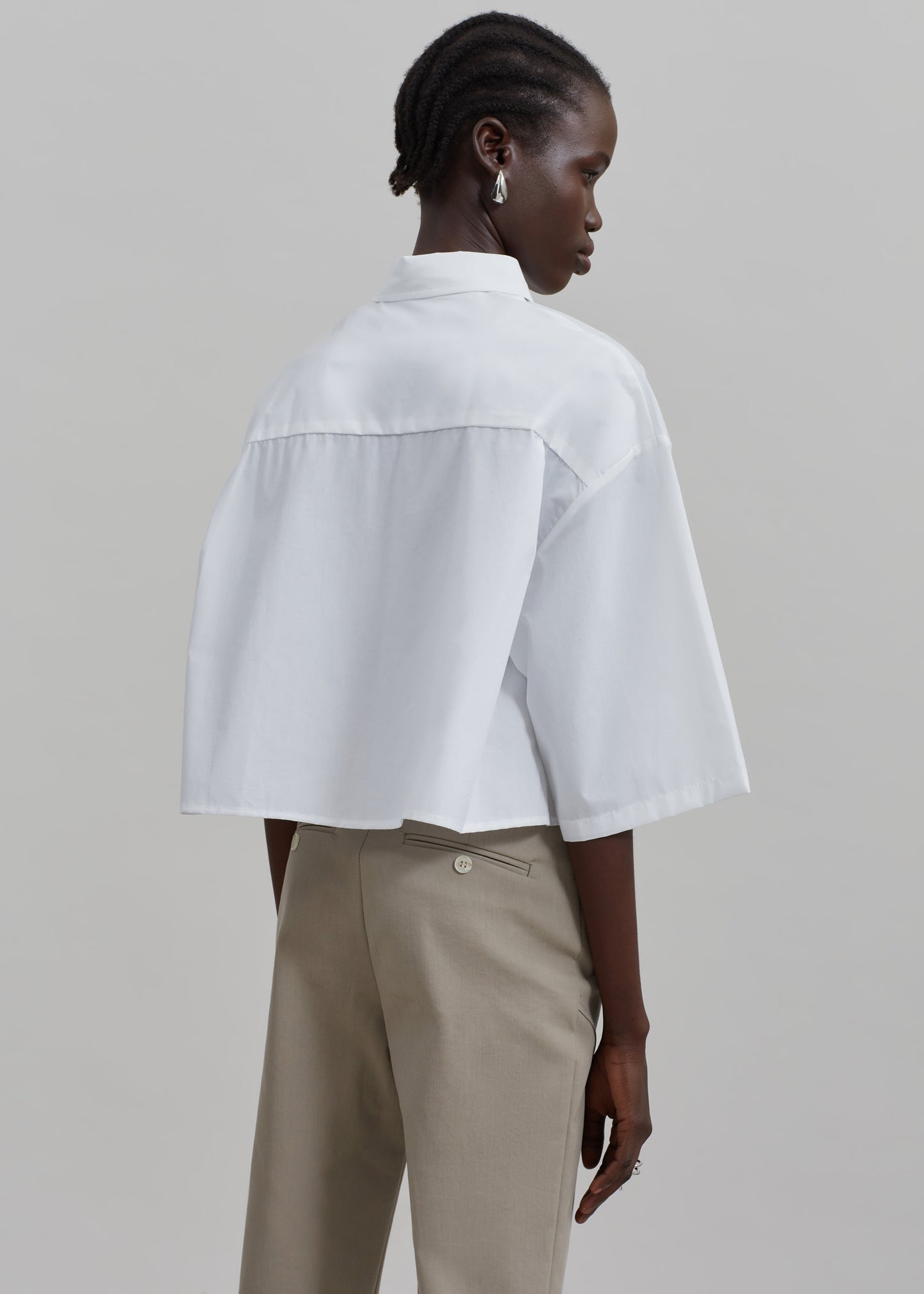 Odem Cropped Shirt - White