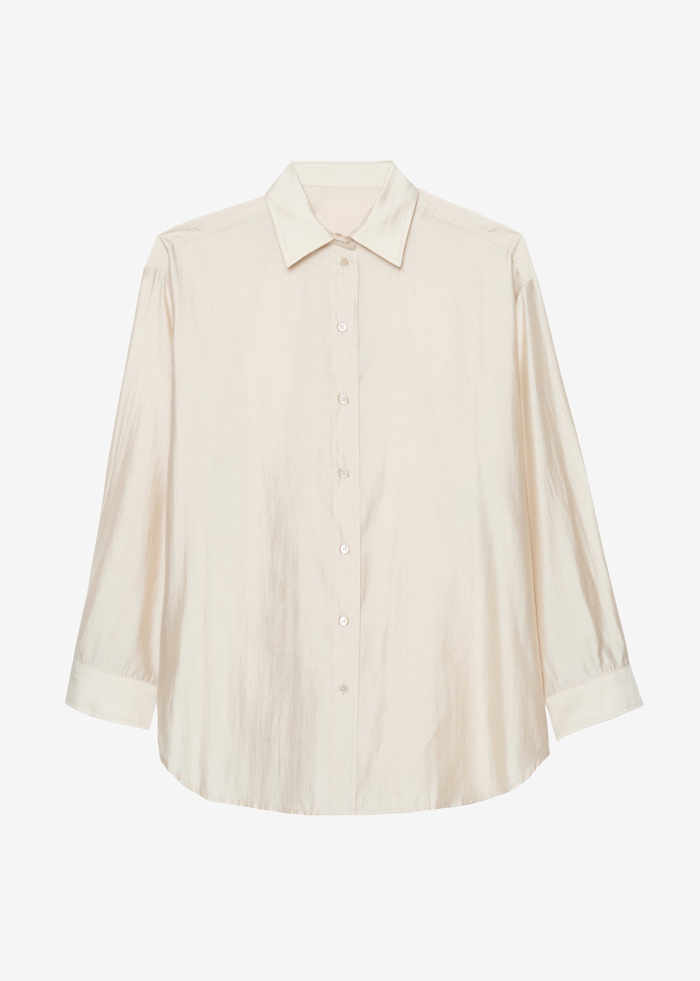 Ola Semi Sheer Button Up Shirt - Ivory