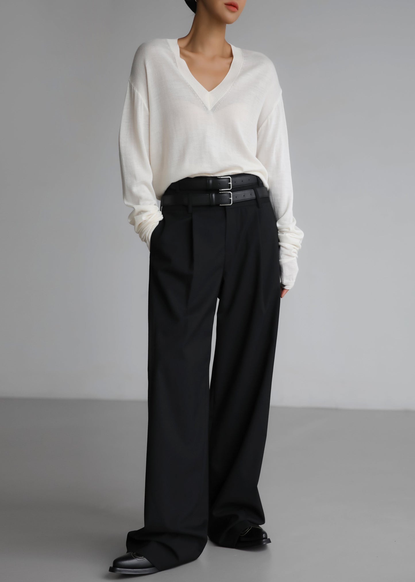 Olwen Pintuck Trousers - Black