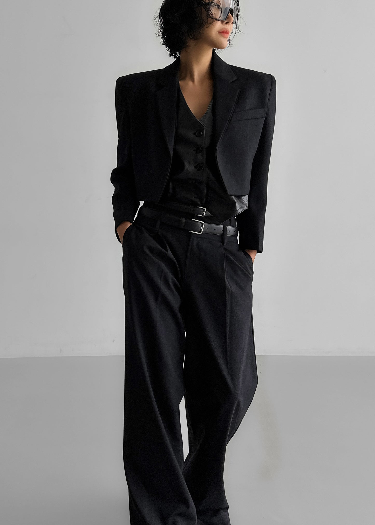 Olwen Pintuck Trousers - Black