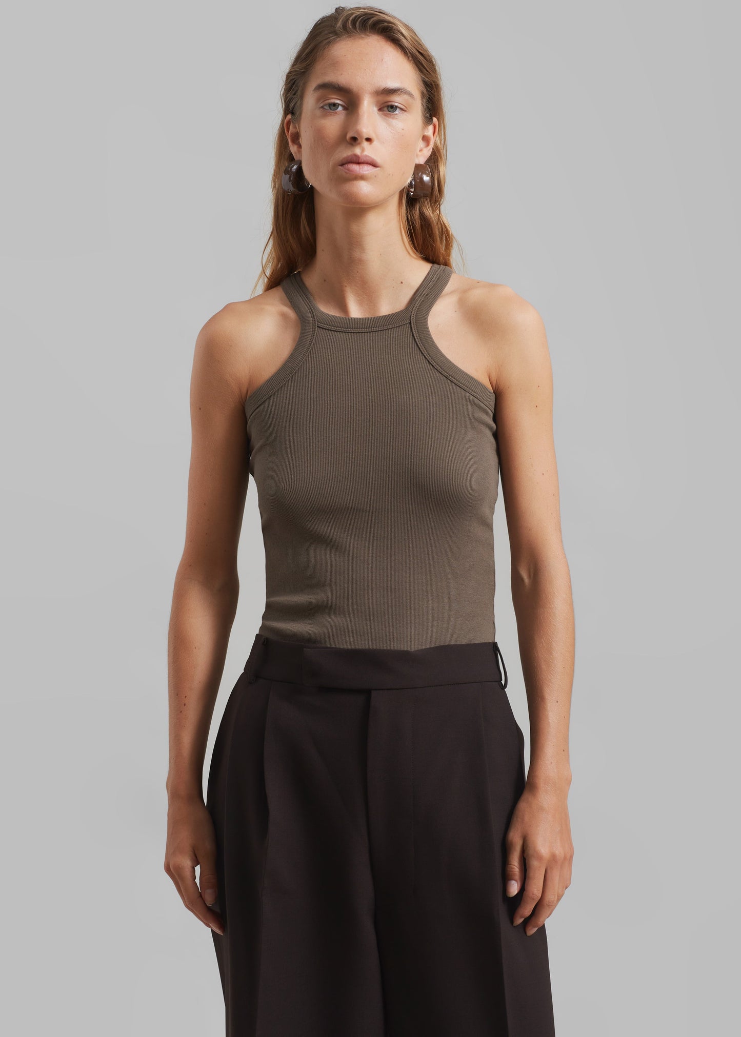 Omi Halter Tank Top - Brown