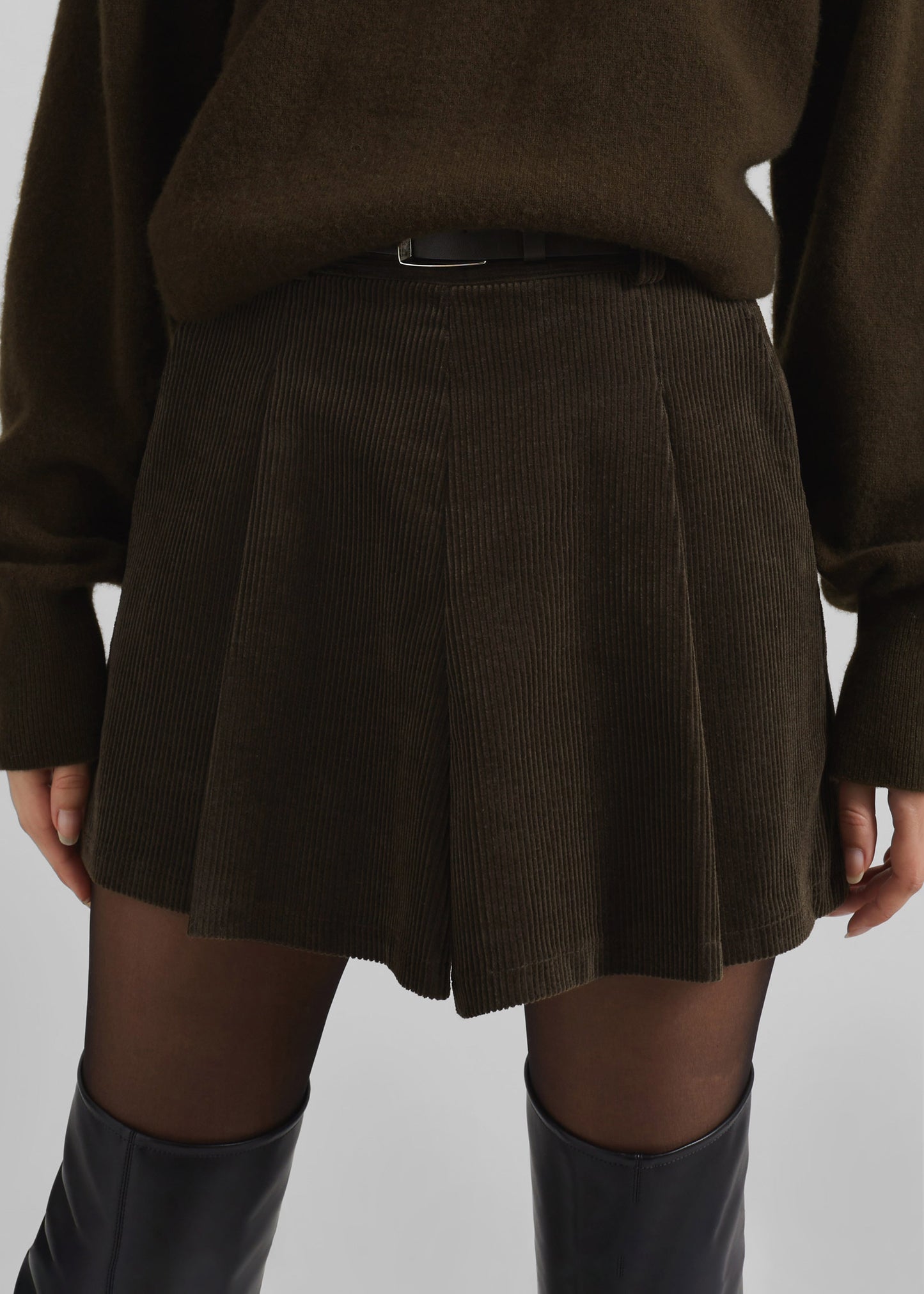 Oreni Corduroy Skort - Khaki