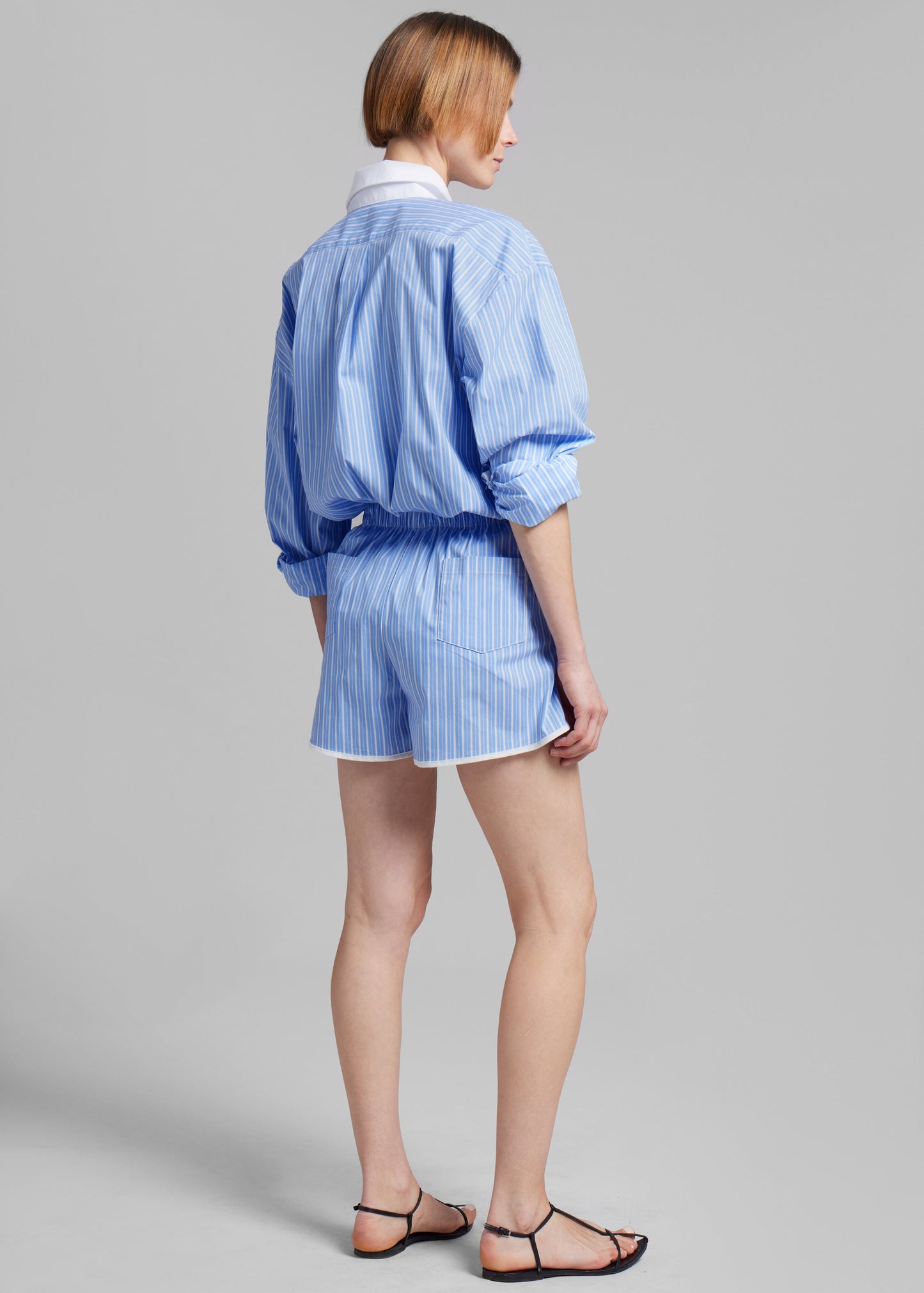 Orla Button Up Shirt - Blue/White Stripe