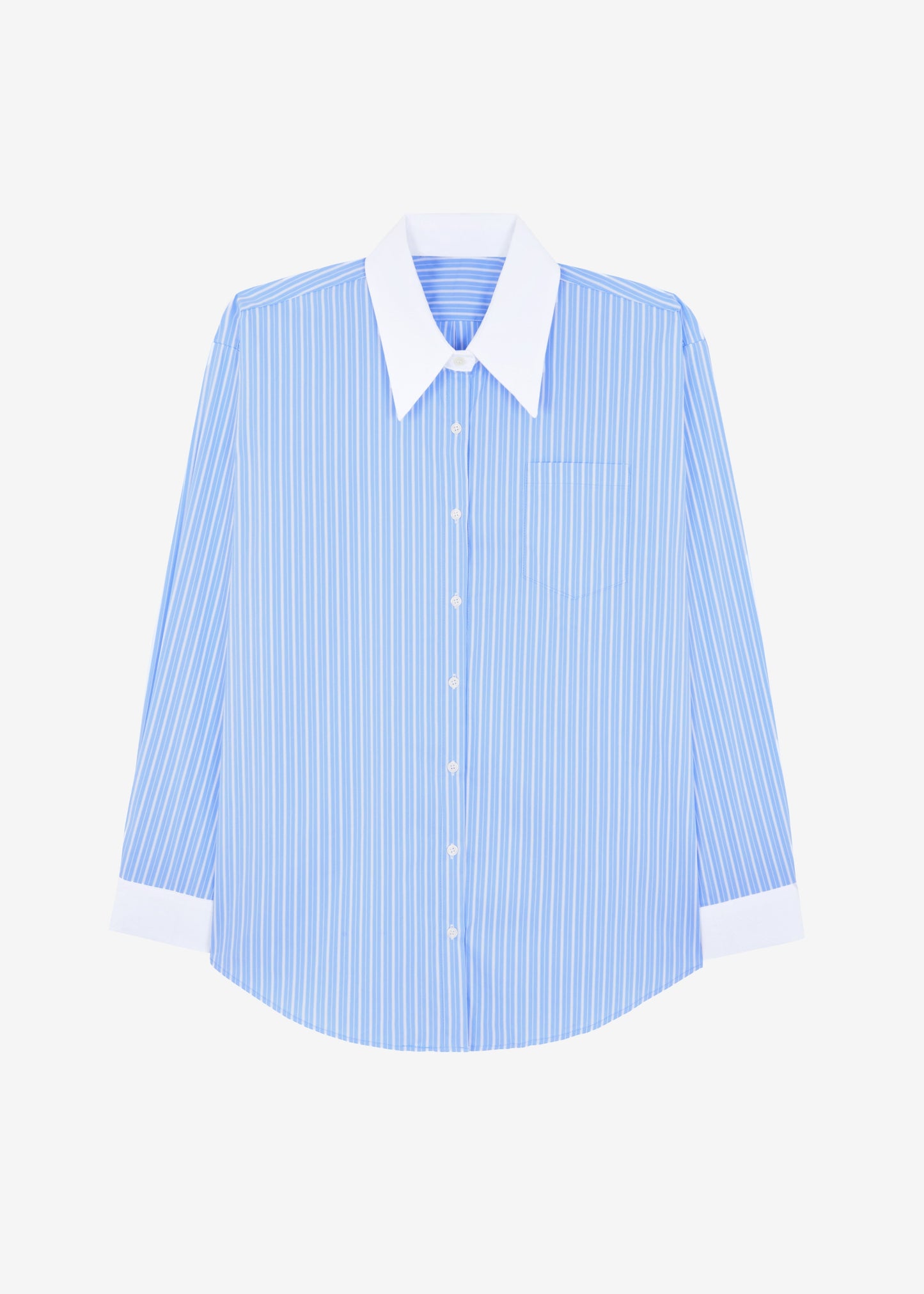 Orla Button Up Shirt - Blue/White Stripe