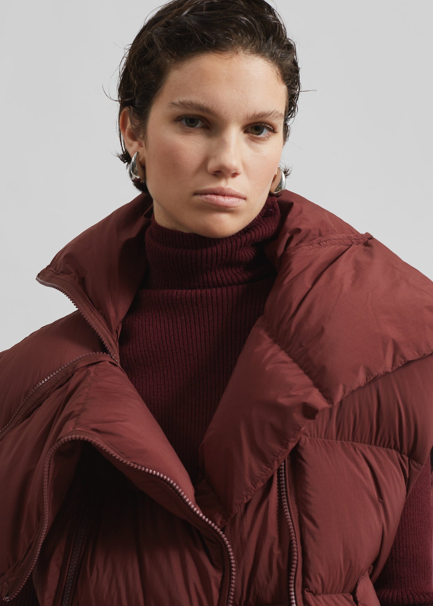 Otley Sleeveless Puffer Vest - Burgundy