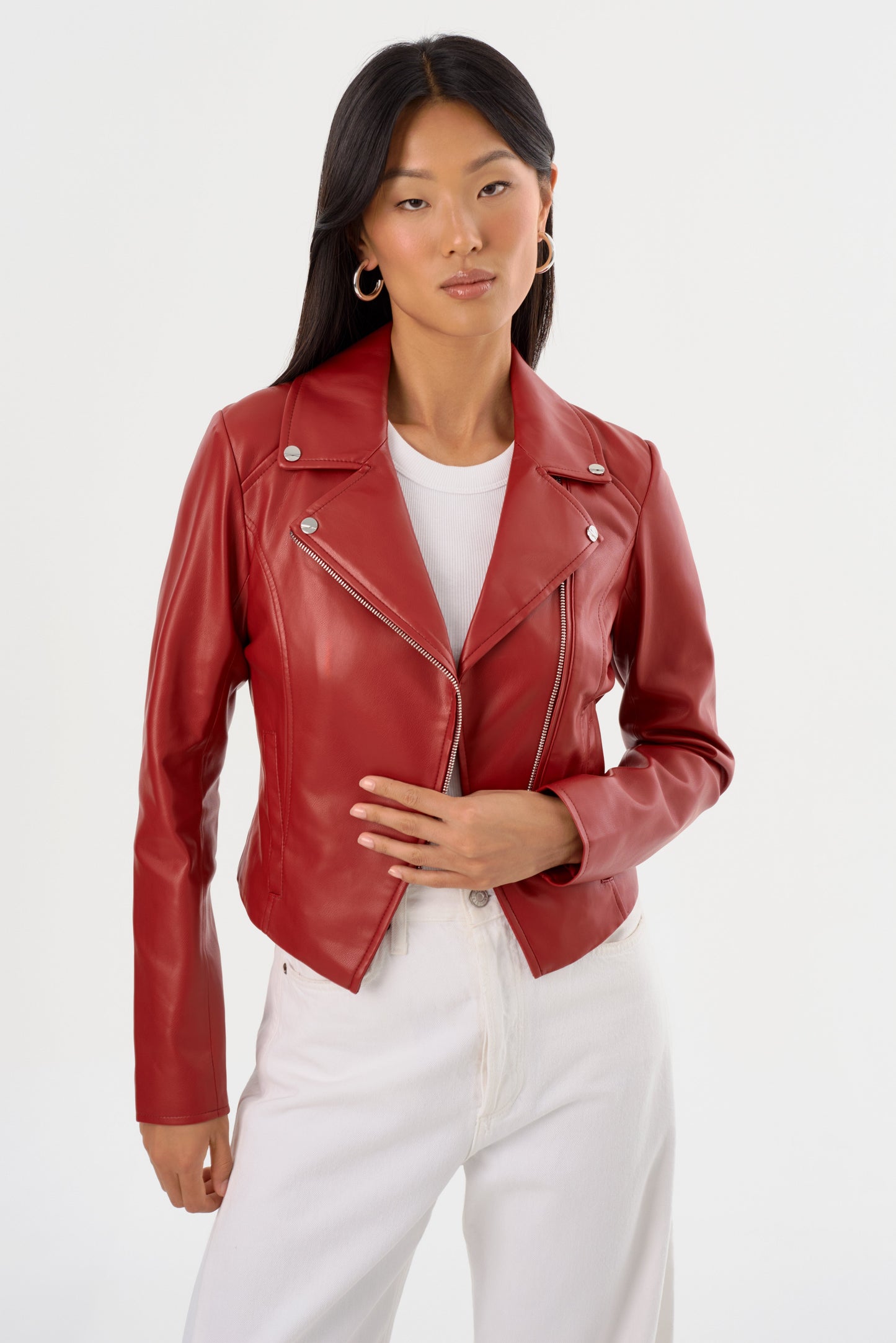 PASCALE | Fitted Faux Leather Jacket