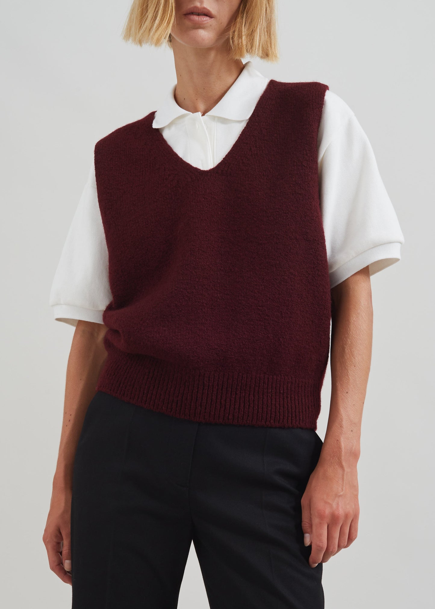 Pavia Knit Vest - Burgundy