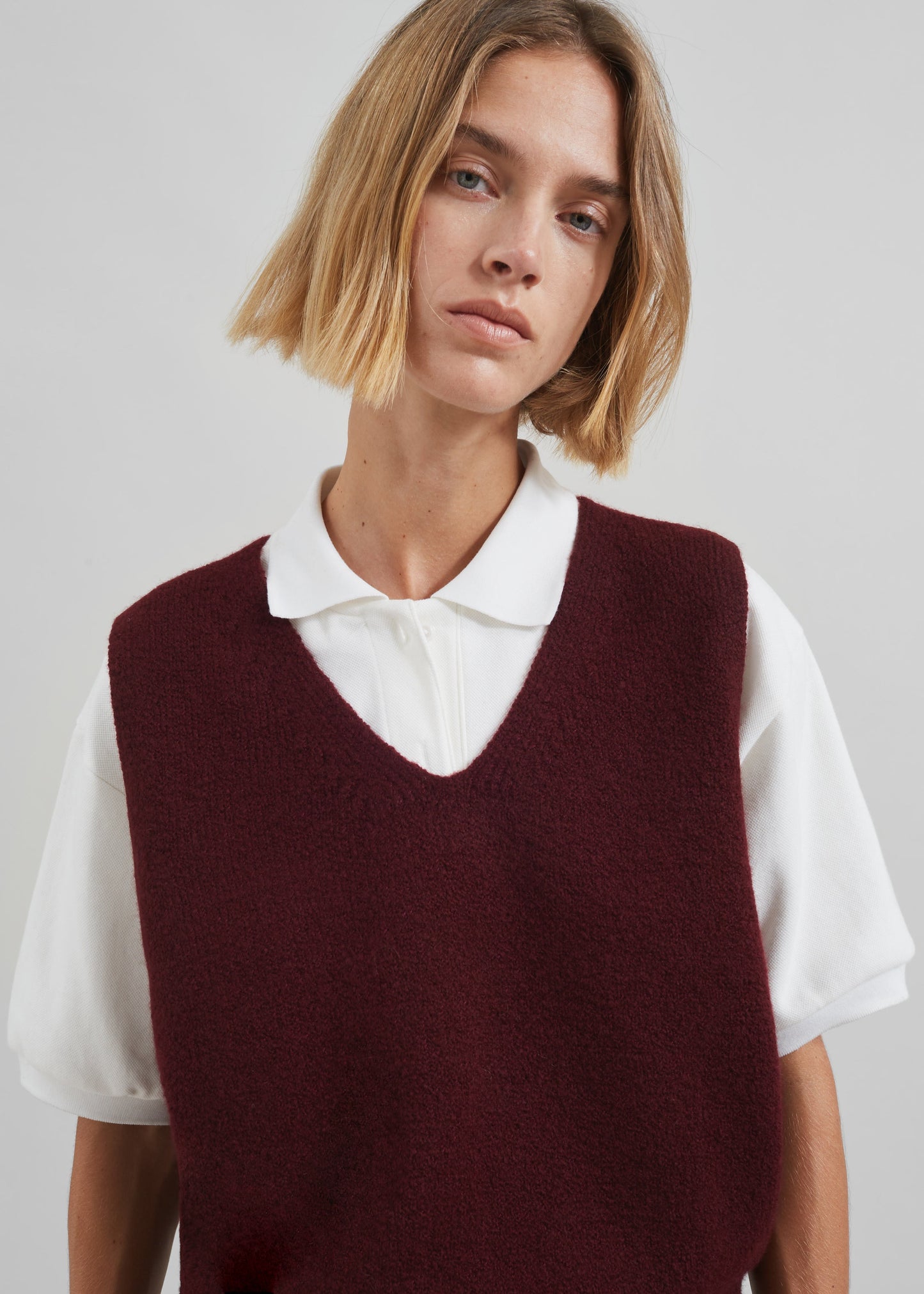 Pavia Knit Vest - Burgundy