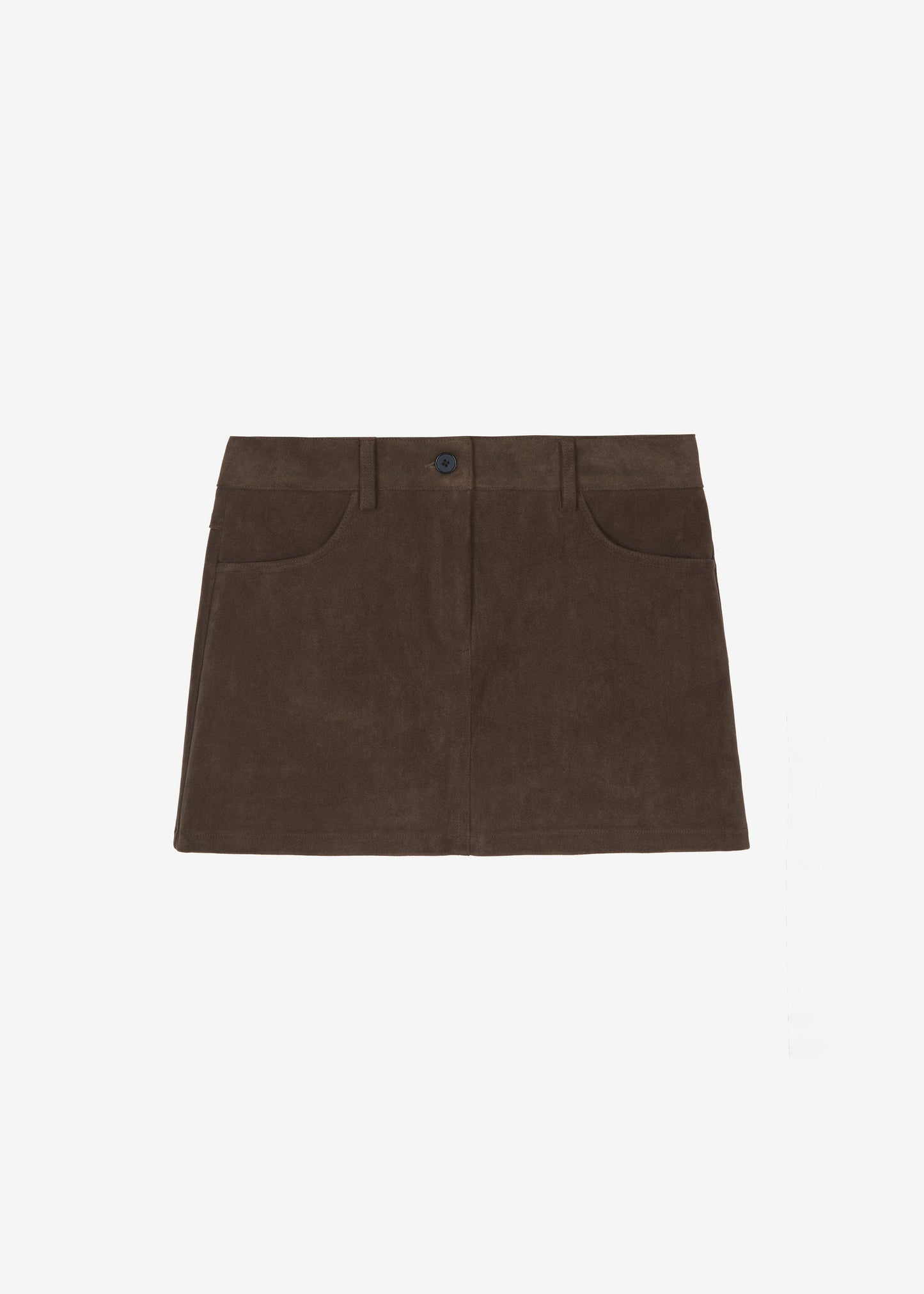 Peoria Faux Suede Mini Skirt - Brown