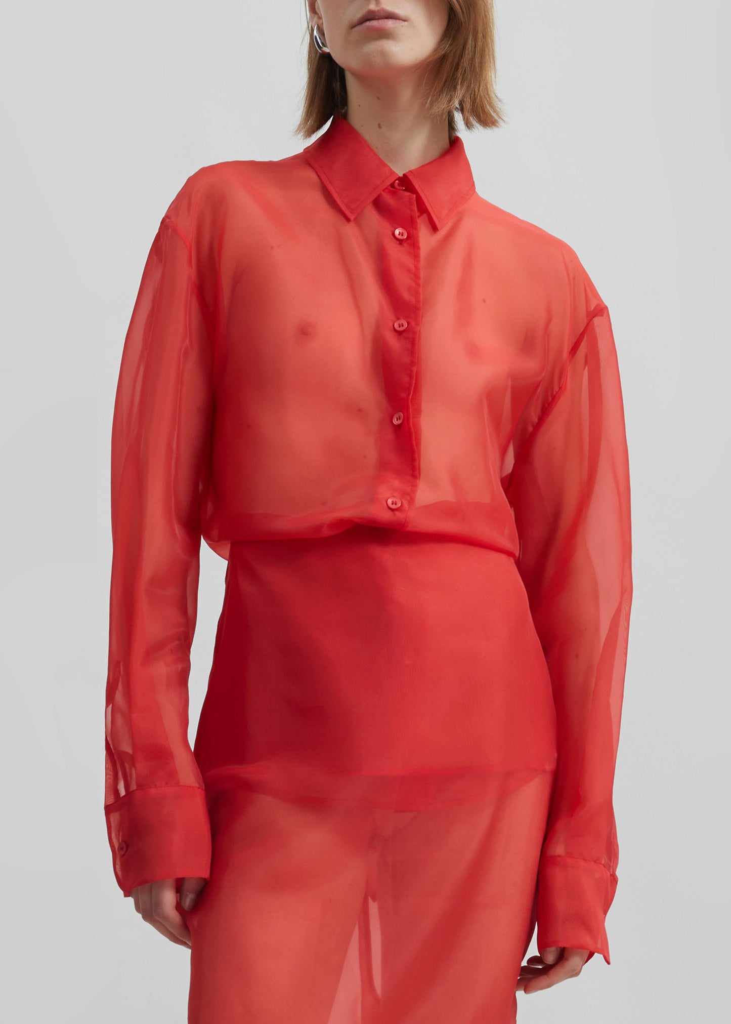 Peri Sheer Shirt - Red