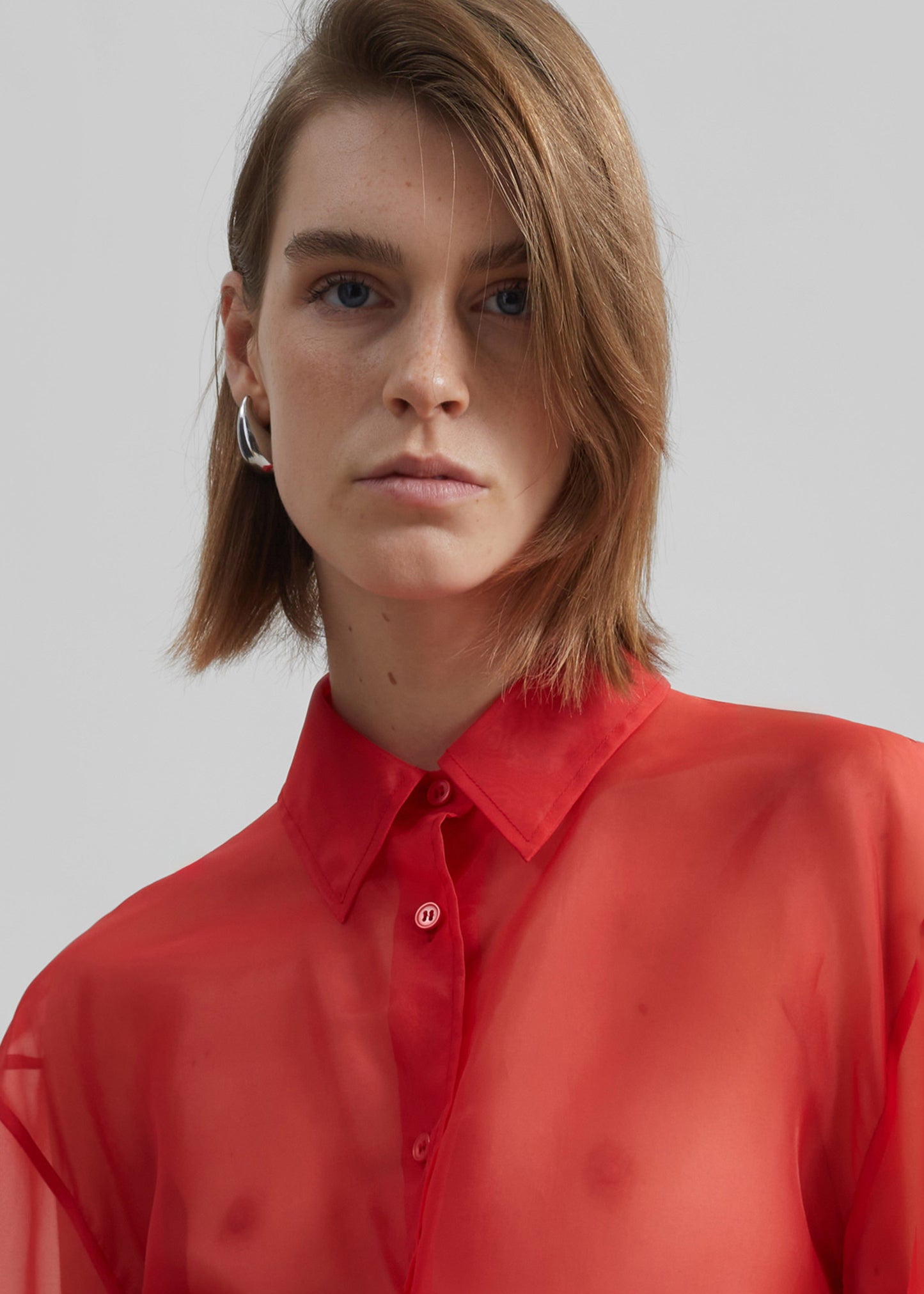 Peri Sheer Shirt - Red