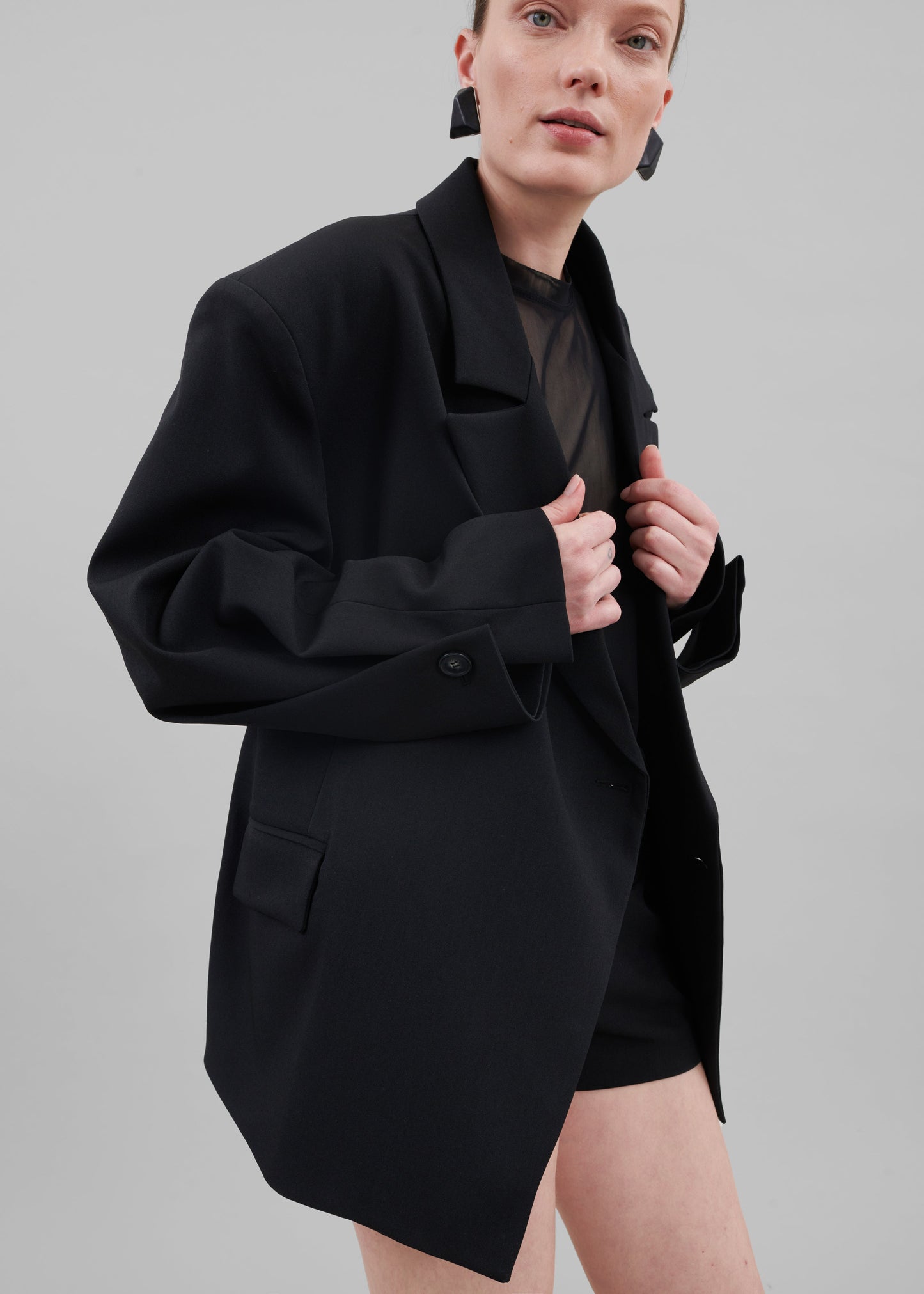 Pia Boxy Blazer - Black