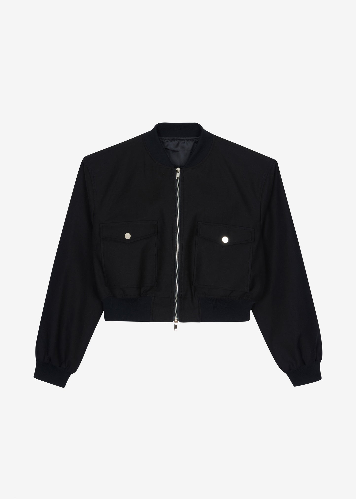 Pomona Crop Bomber Jacket - Black