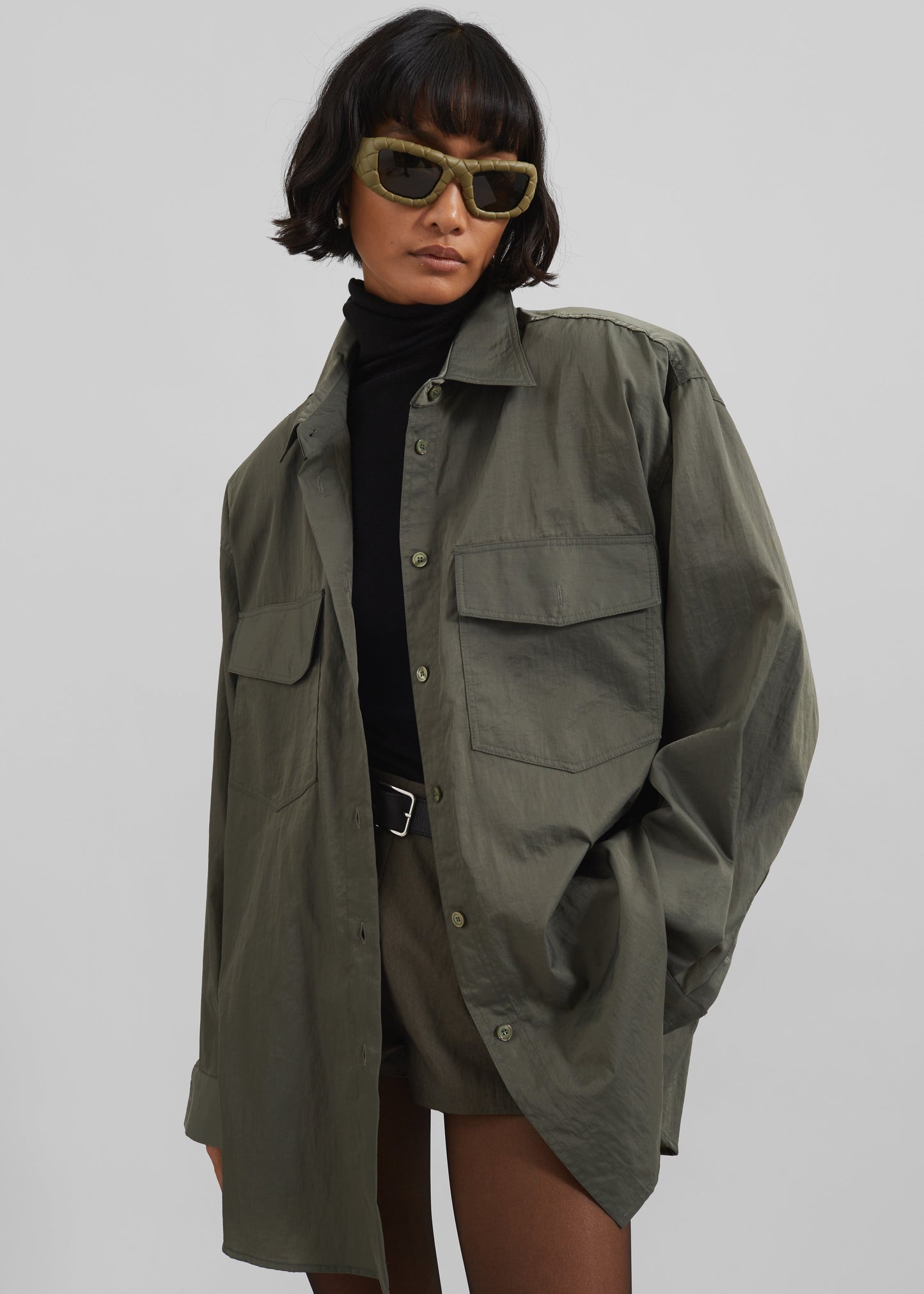 Prilly Oversized Shirt - Khaki