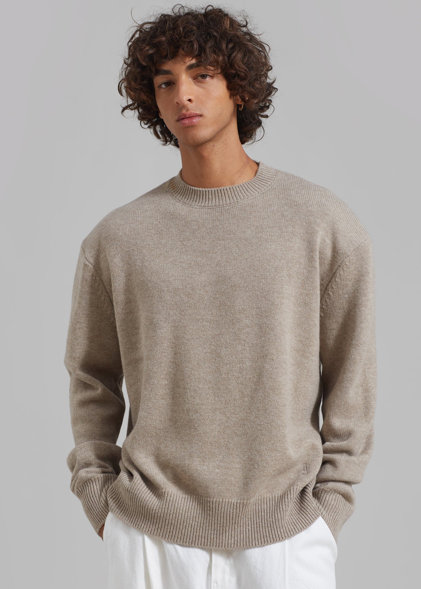 Quinton Crew Neck Sweater - Beige Melange