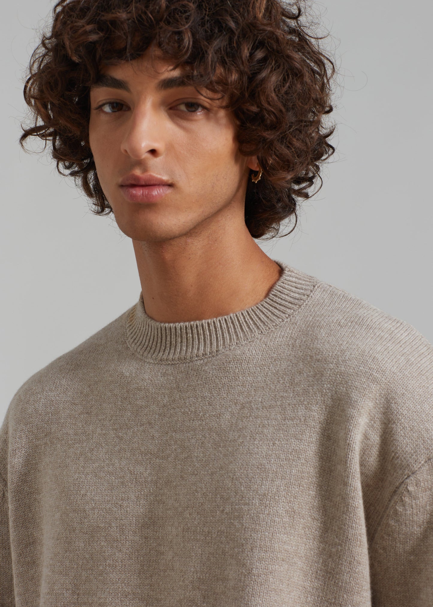 Quinton Crew Neck Sweater - Beige Melange