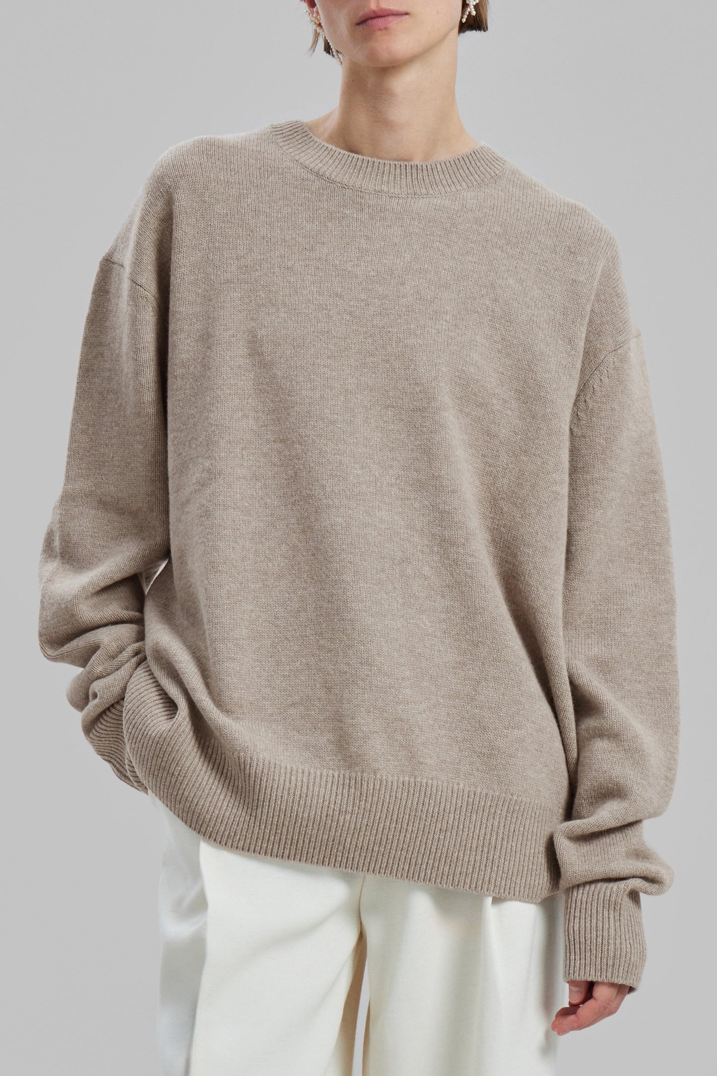 Quinton Crew Neck Sweater - Beige Melange