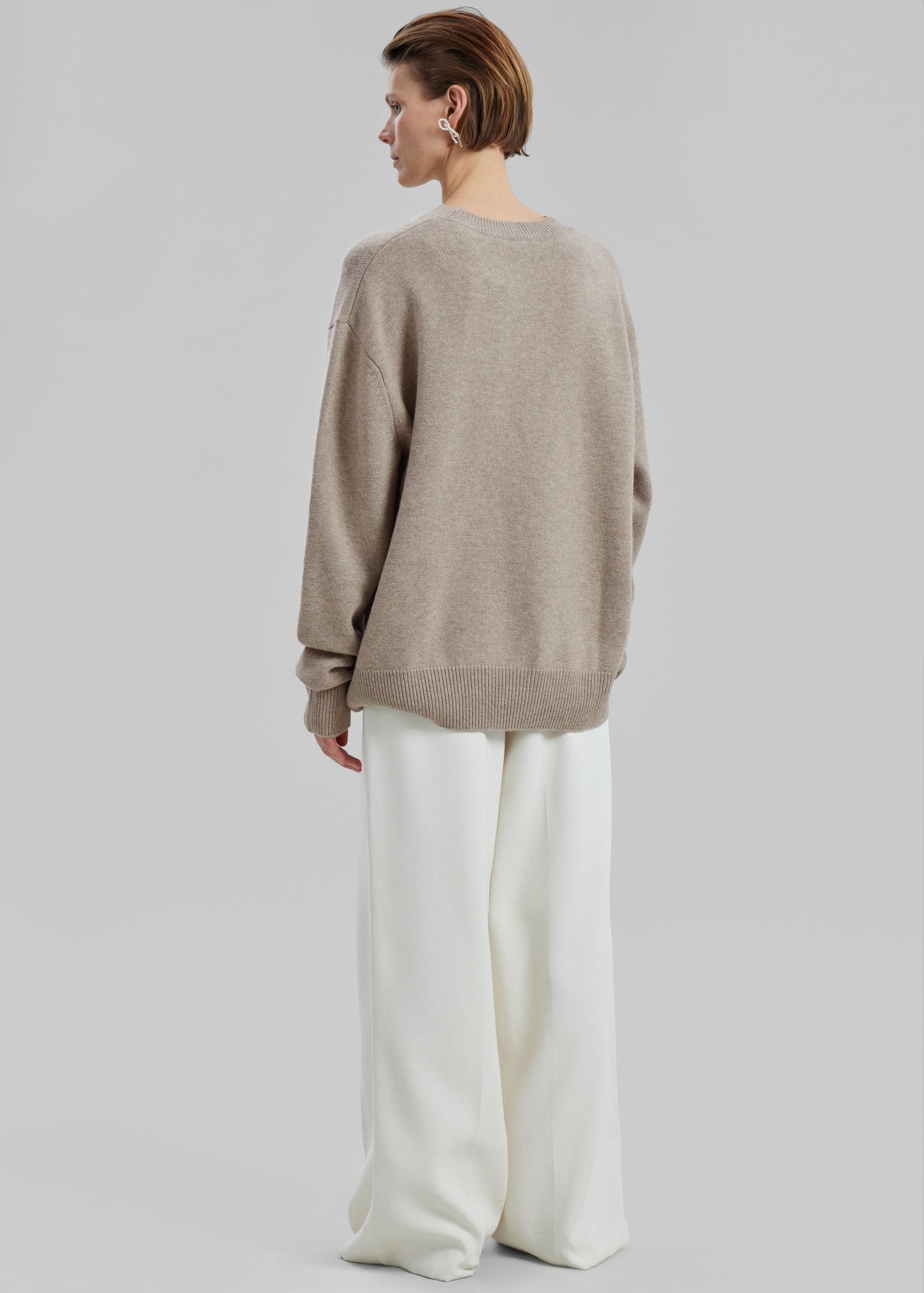 Quinton Crew Neck Sweater - Beige Melange