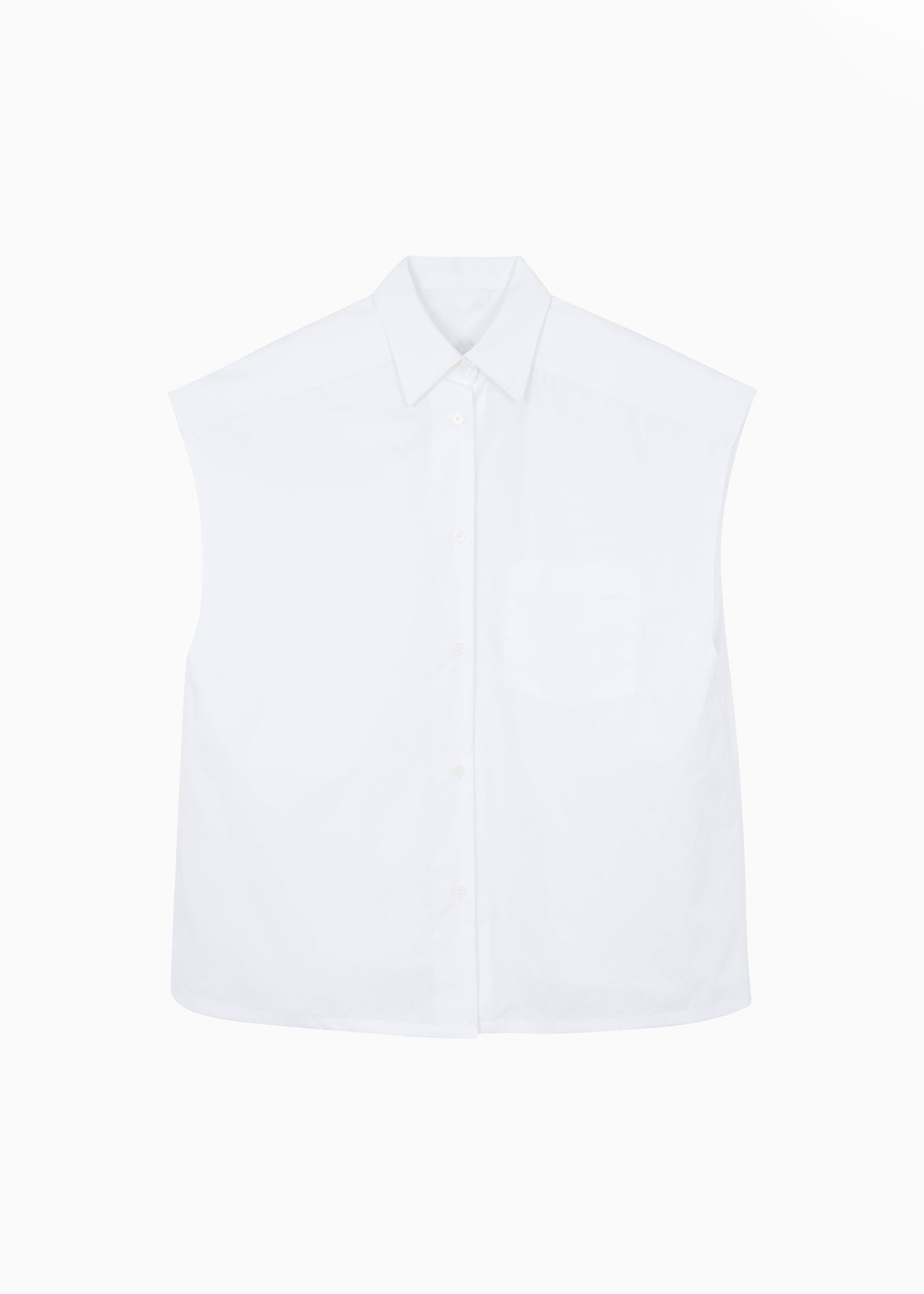 Rae Sleeveless Button Down Shirt - White