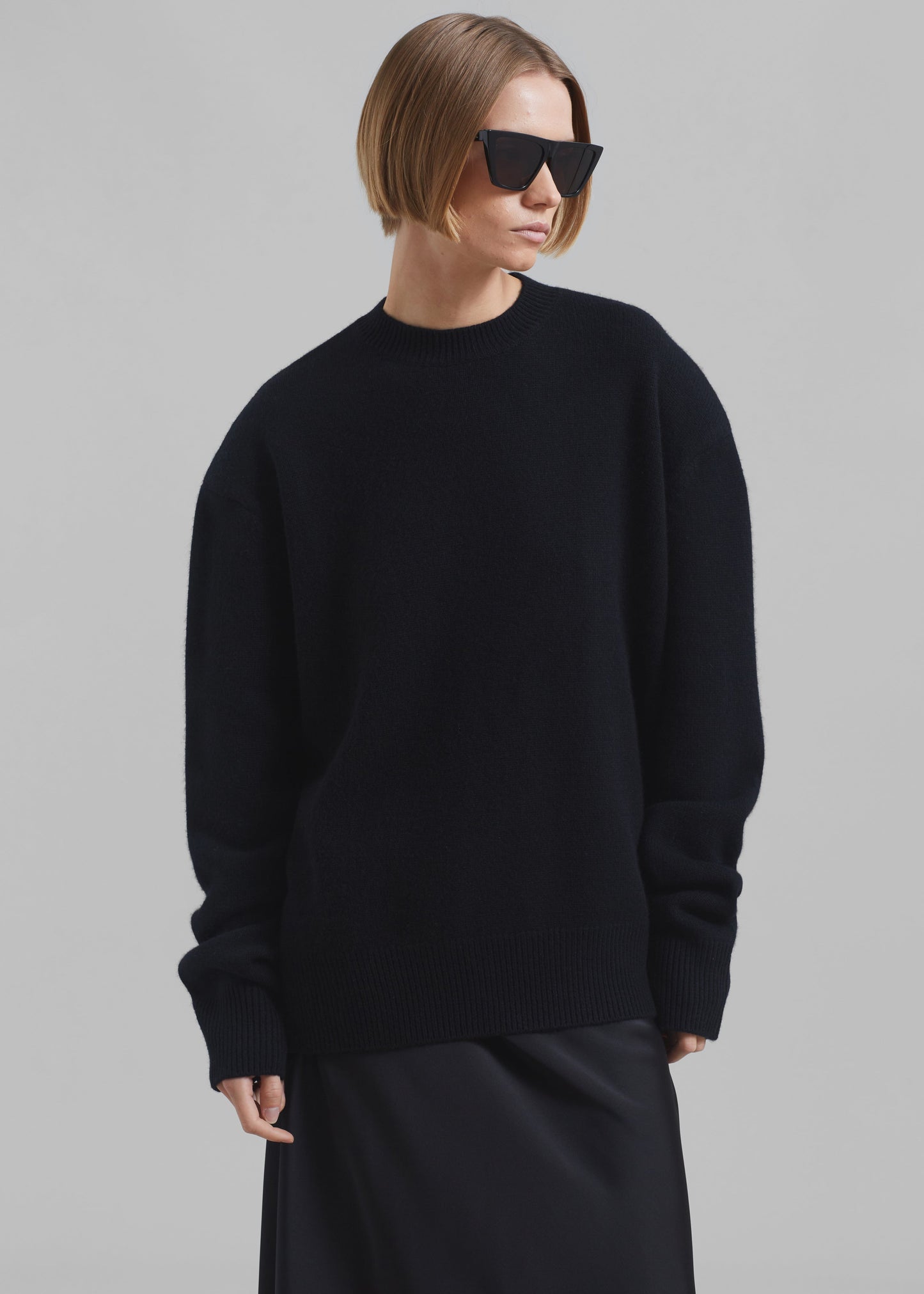 Rafaela Padded Knit Sweater - Black