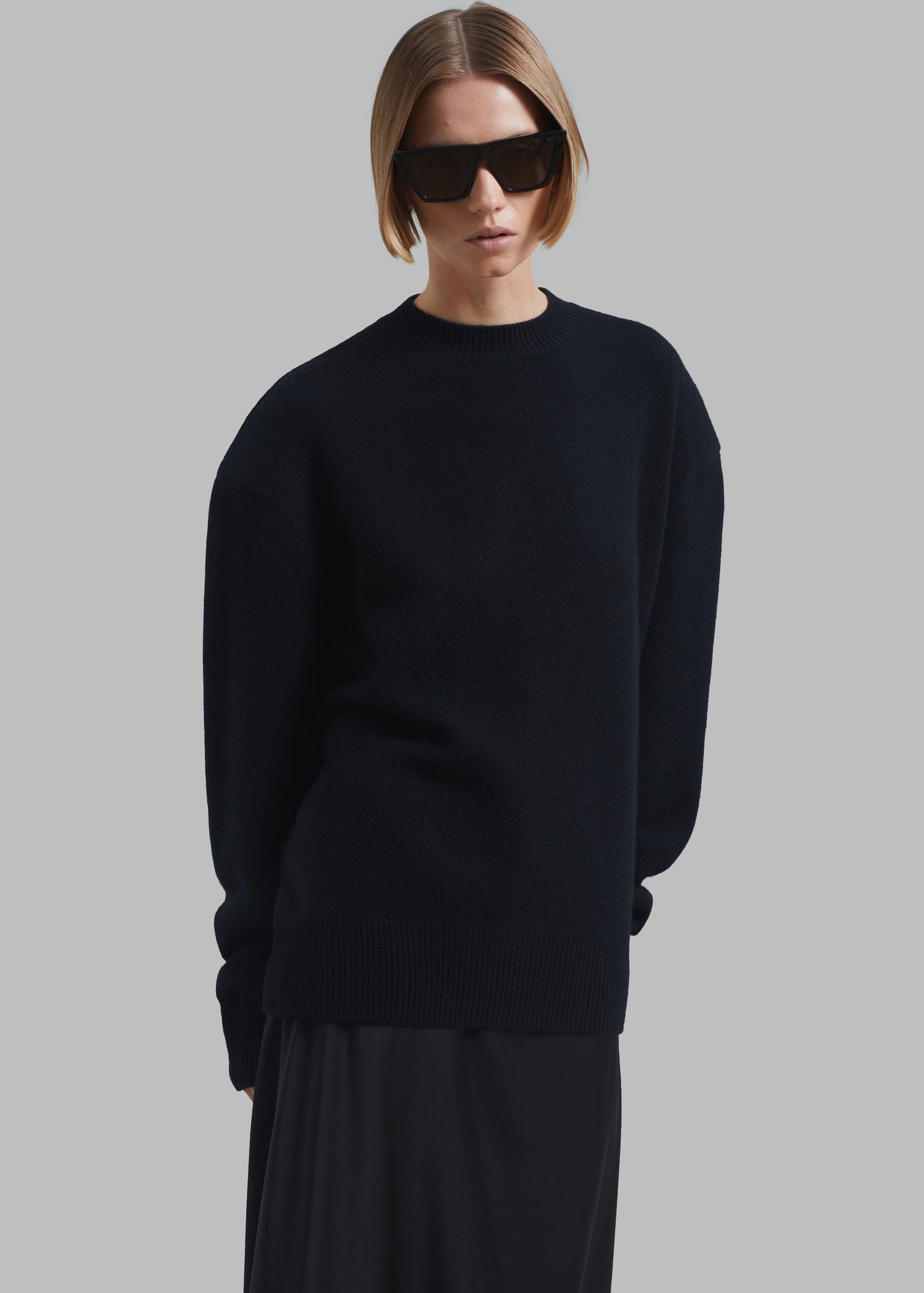 Rafaela Padded Knit Sweater - Black