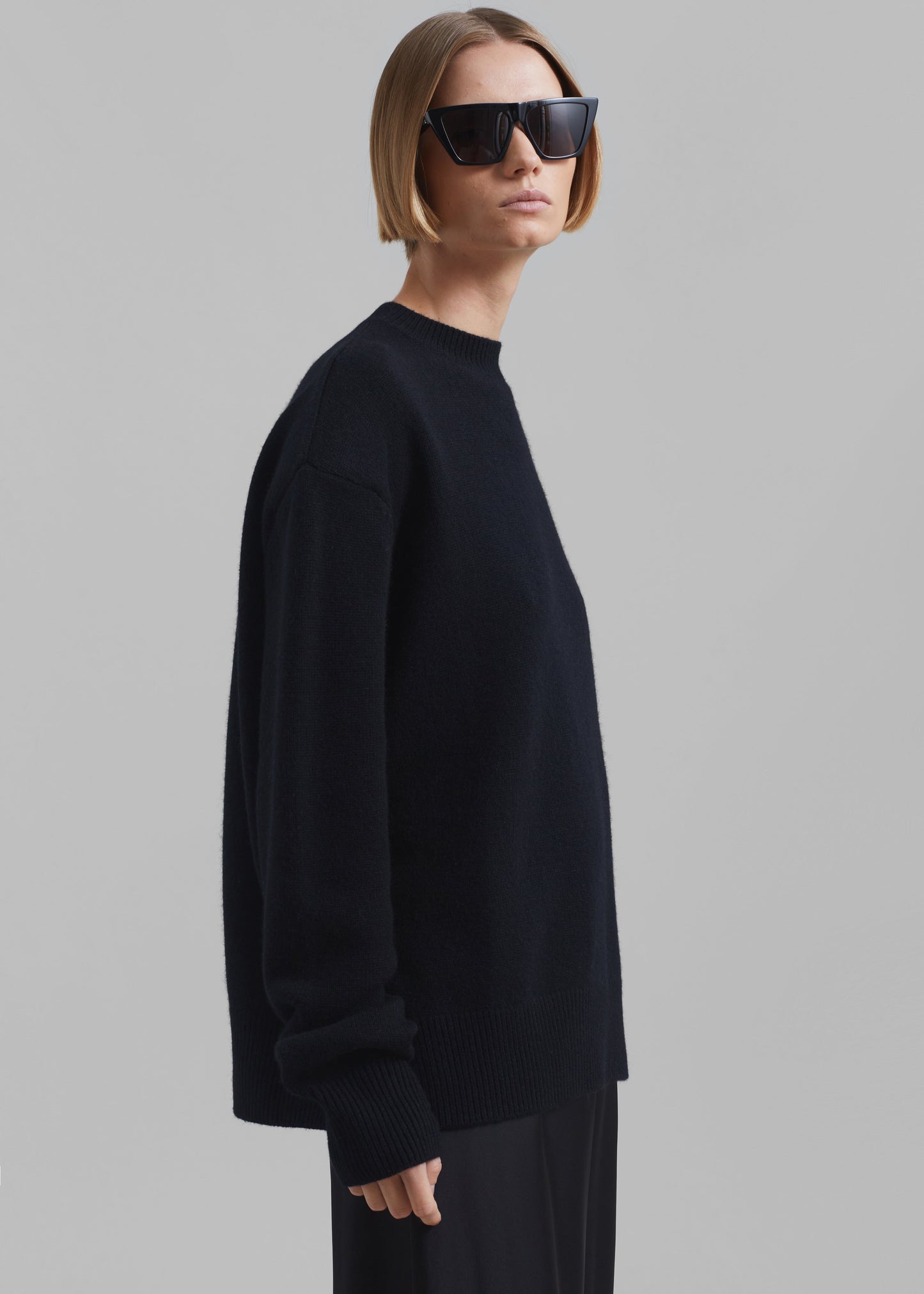 Rafaela Padded Knit Sweater - Black