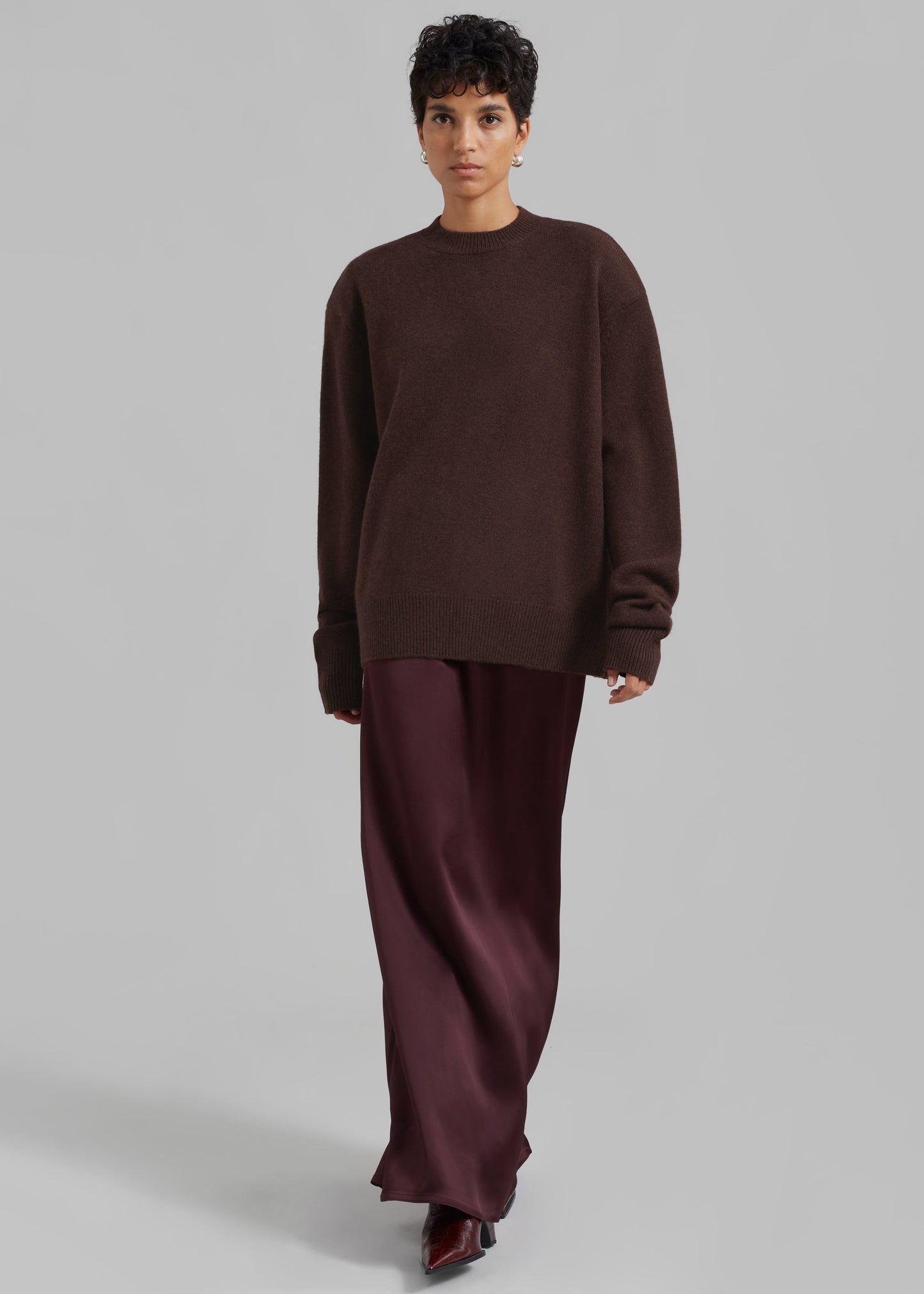 Rafaela Padded Knit Sweater - Brown