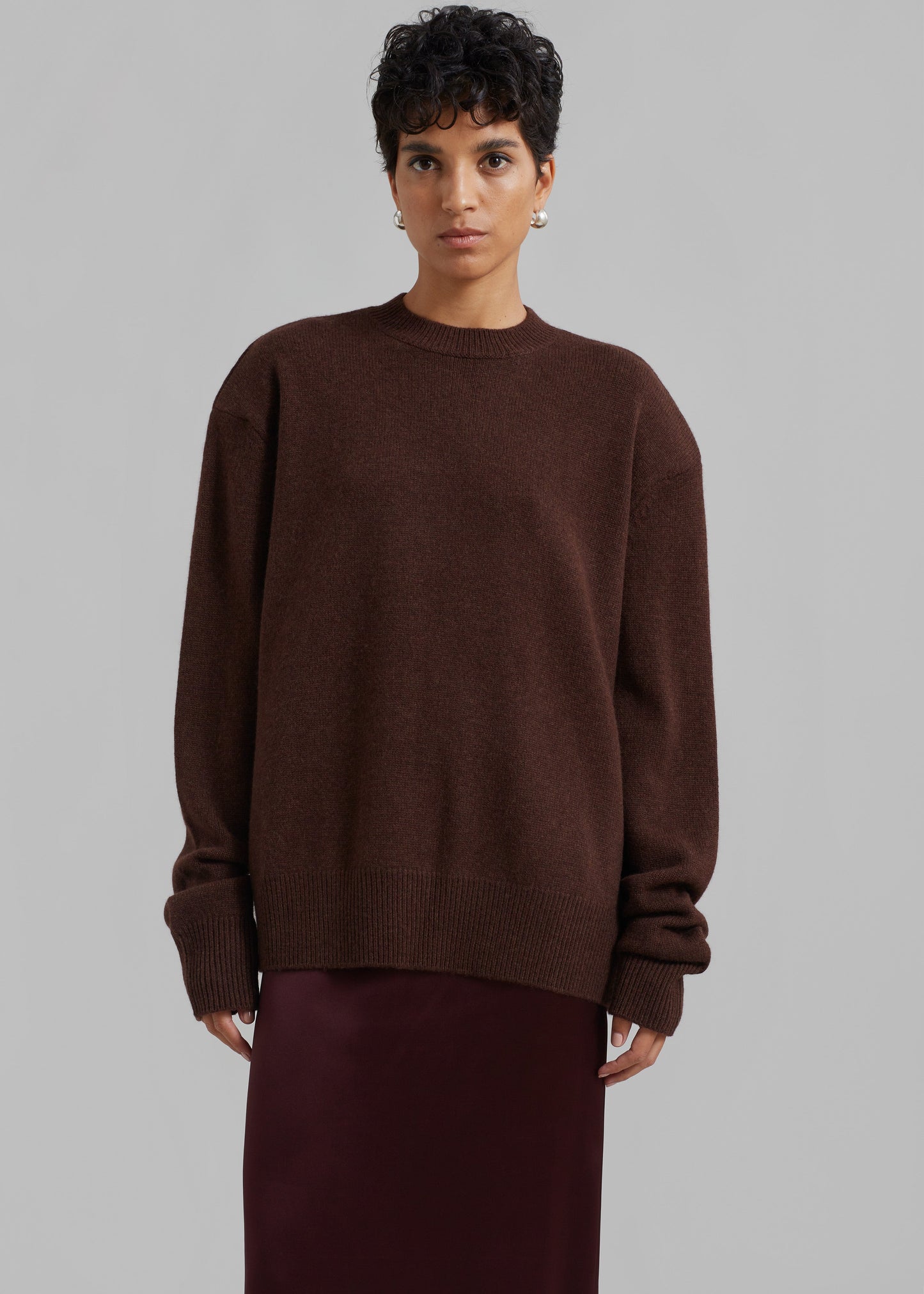 Rafaela Padded Knit Sweater - Brown