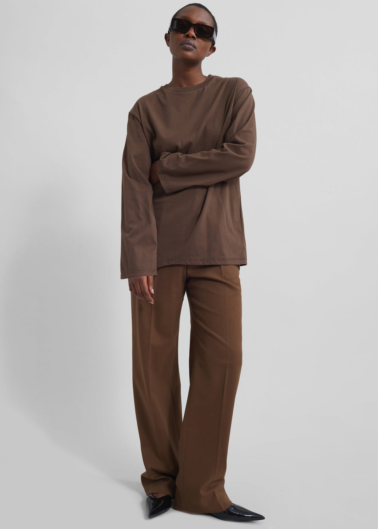 Rainey Long Sleeve Tee - Brown