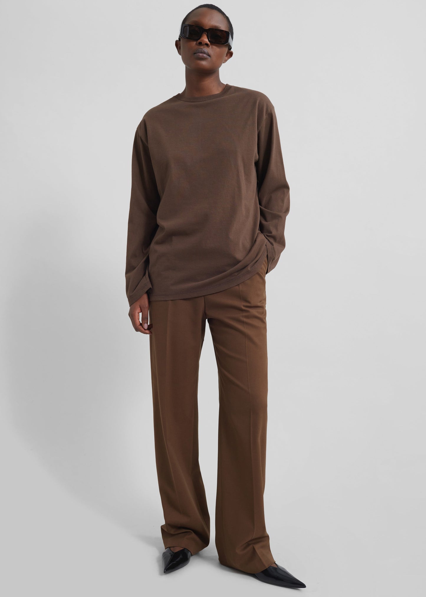 Rainey Long Sleeve Tee - Brown