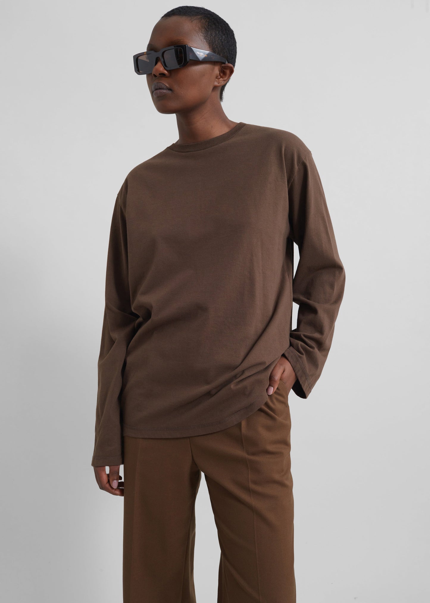 Rainey Long Sleeve Tee - Brown